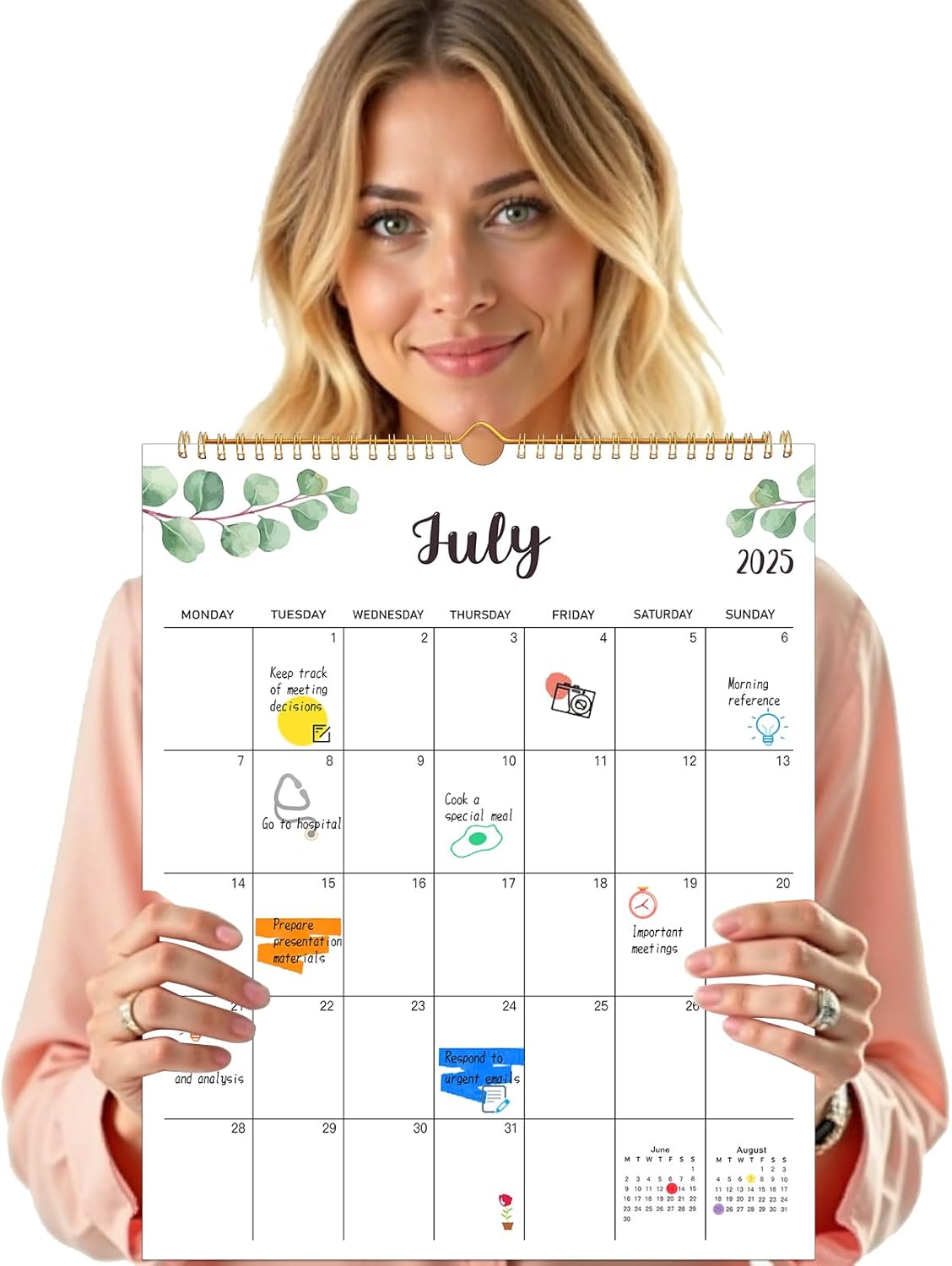 Calendar 2025-2026 UK, Large Wall Calendar Jul 2025-Dec 2026, Family Calendars 2026 Month to View, for Daily Monthly Plan, 30 x 37 cm Thick Paper 18 Months