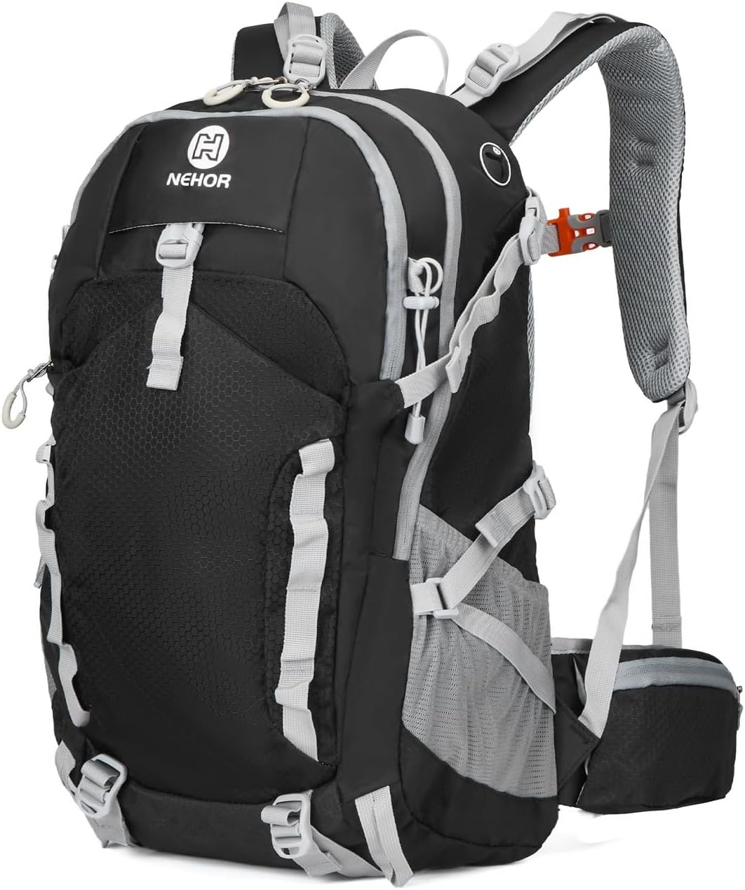 Hiking Backpack, 40L Lightweight Camping Backpack with Rain Cover, Water Resistant Large Hiking Bag Outdoor Travel Daypack for Men Women, Black