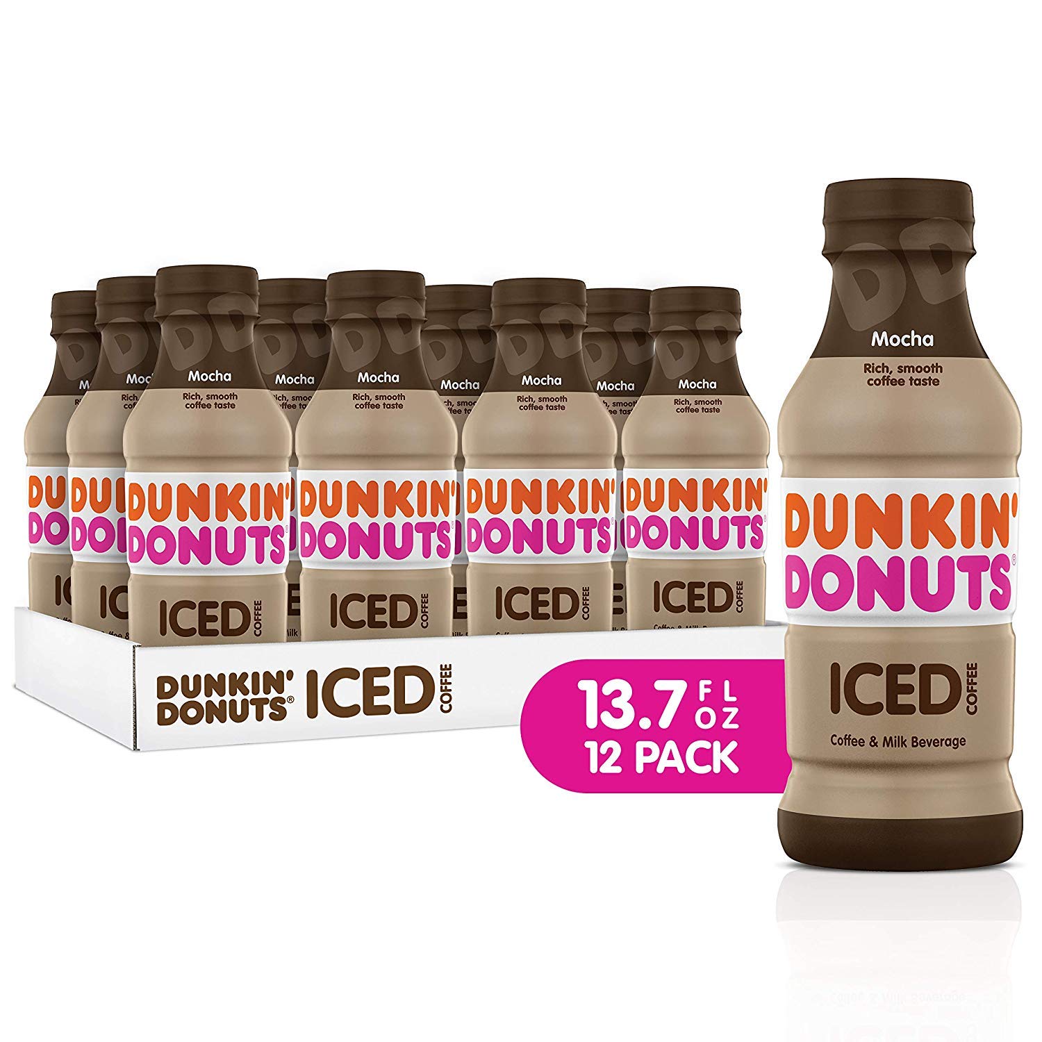 Dunkin' Donuts Mocha Iced Coffee, 13.7 fl oz, 12pk - CASE