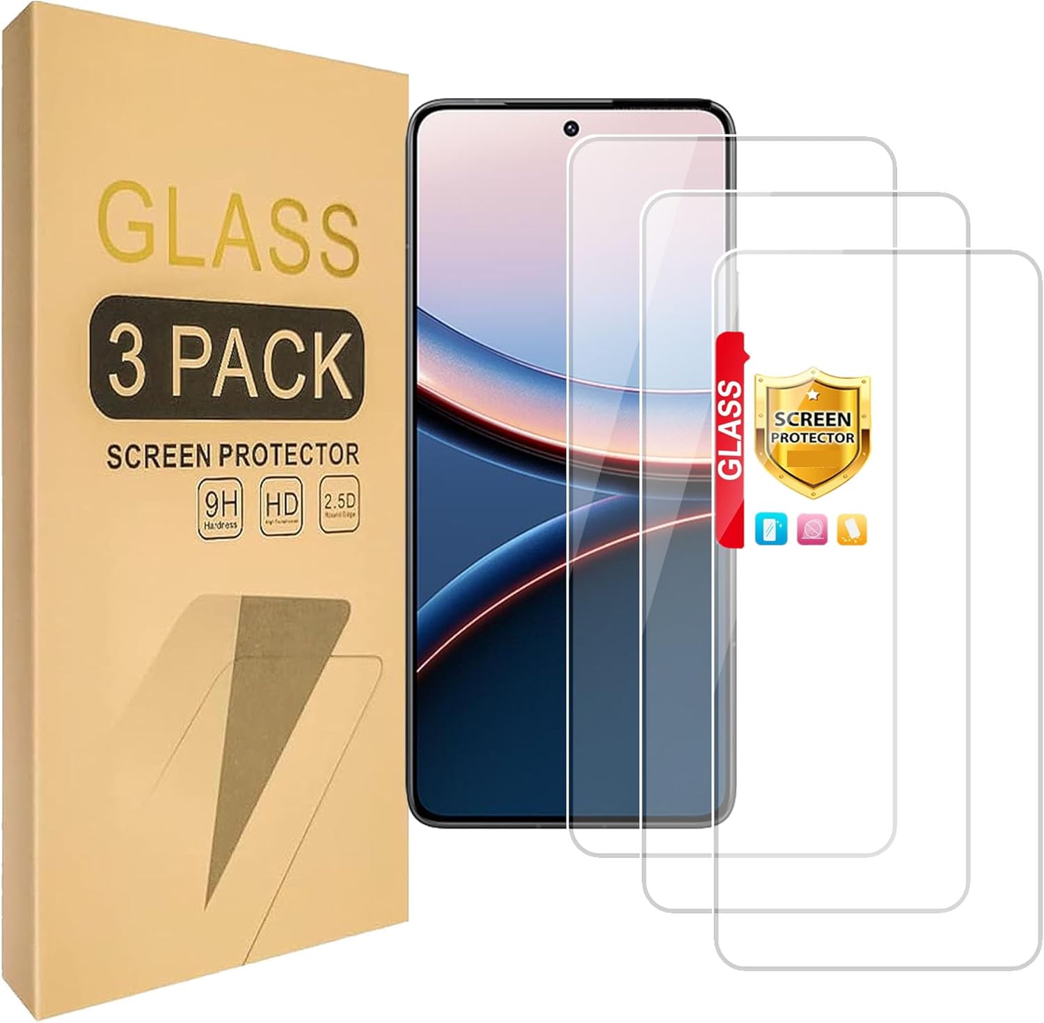 (3 packs) Compatible for Vivo X200 FE Screen Protector Tempered Glass，Case Friendly [Hardness 9H ][High definition][Anti Scratch]