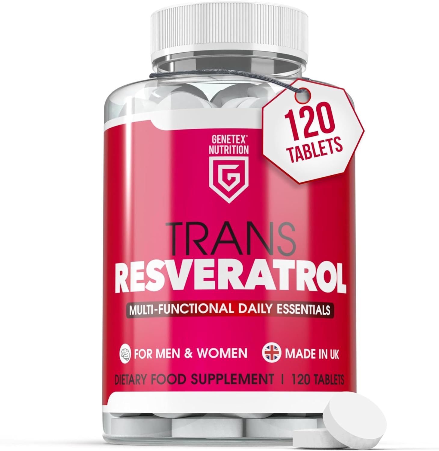 Trans Resveratrol Supplement – 120 Capsules – Powerful Antioxidant, Multi-Functional Daily Essential for Men & Women – Supports Overall Well-Being – Made in The UK