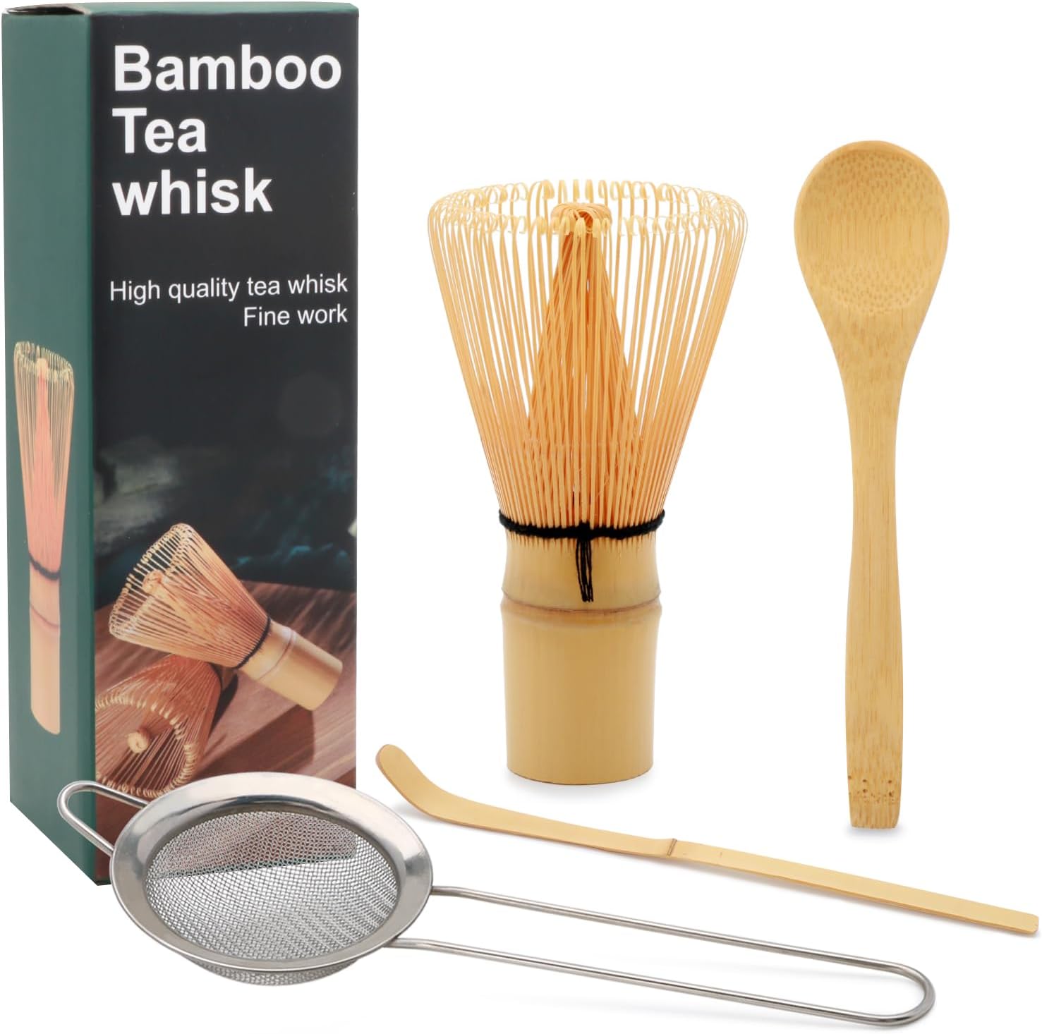 Matcha Whisk Set,Matcha Whisk,Matcha Set,Bamboo Whisk,Matcha Kit,Chasen Matcha Stirrer,Made from 100% Natural Bamboo,Durable and perfect for making matcha tea