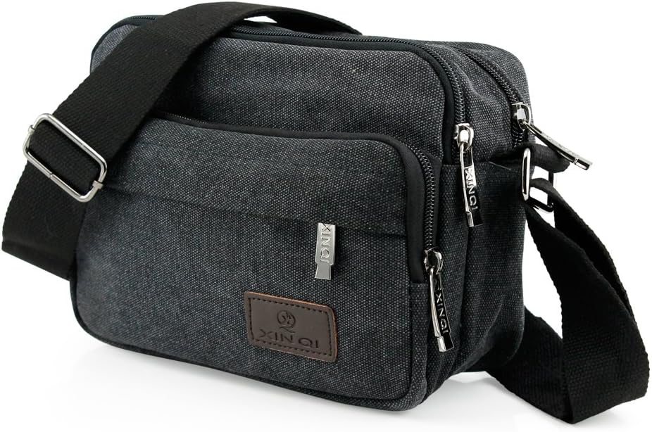 GEARONIC TM Men Vintage Crossbody Canvas Messenger Shoulder Bag Hiking Military Travel Satchel