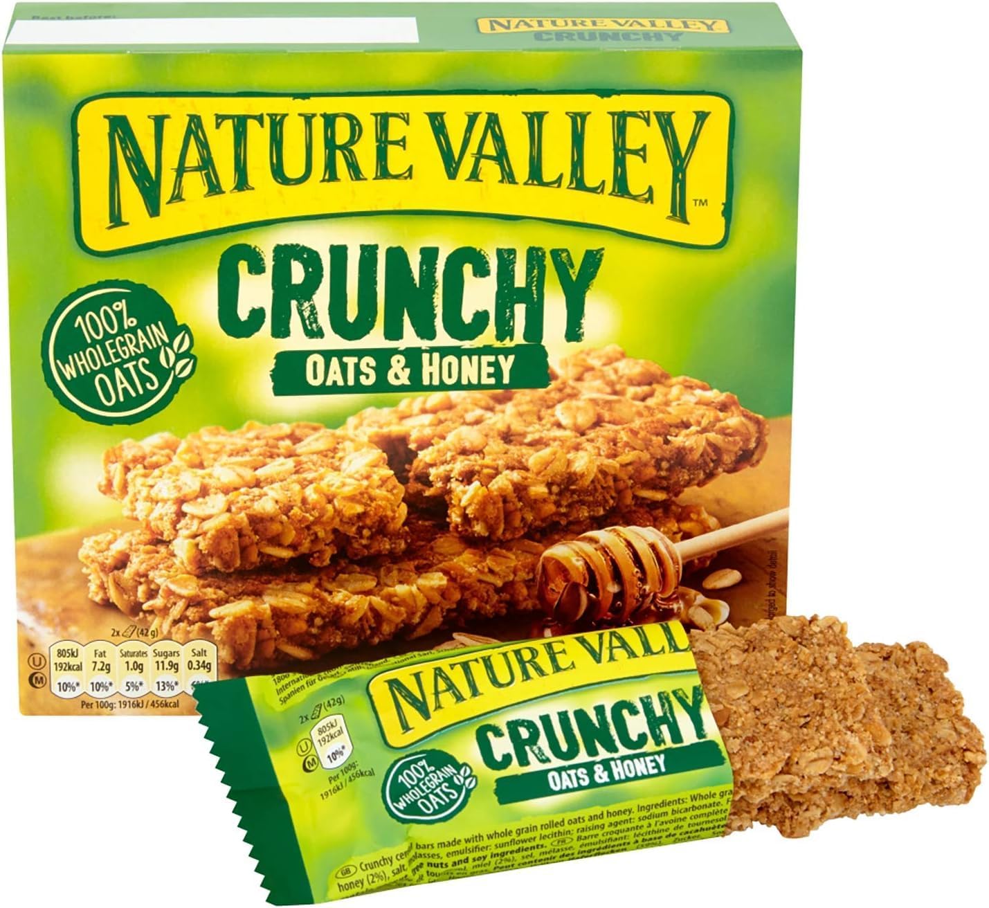 Nature Valley Crunchy Oats & Honey Cereal Bars, 5 x 42g