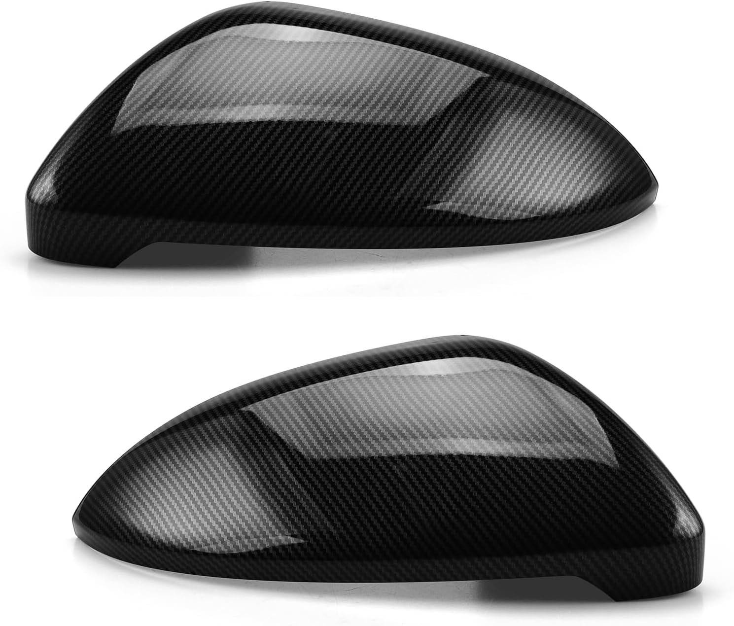 Asasytal Car Rearview Mirror Covers, ABS Original Car Side Wing Mirror Cover Caps Compatible with Golf MK7 Hatch-back MK7.5 GTI R GTD Base 2009-2020 Tou-Ran II Rear View Cap,Carbon Fiber, 1 Pair