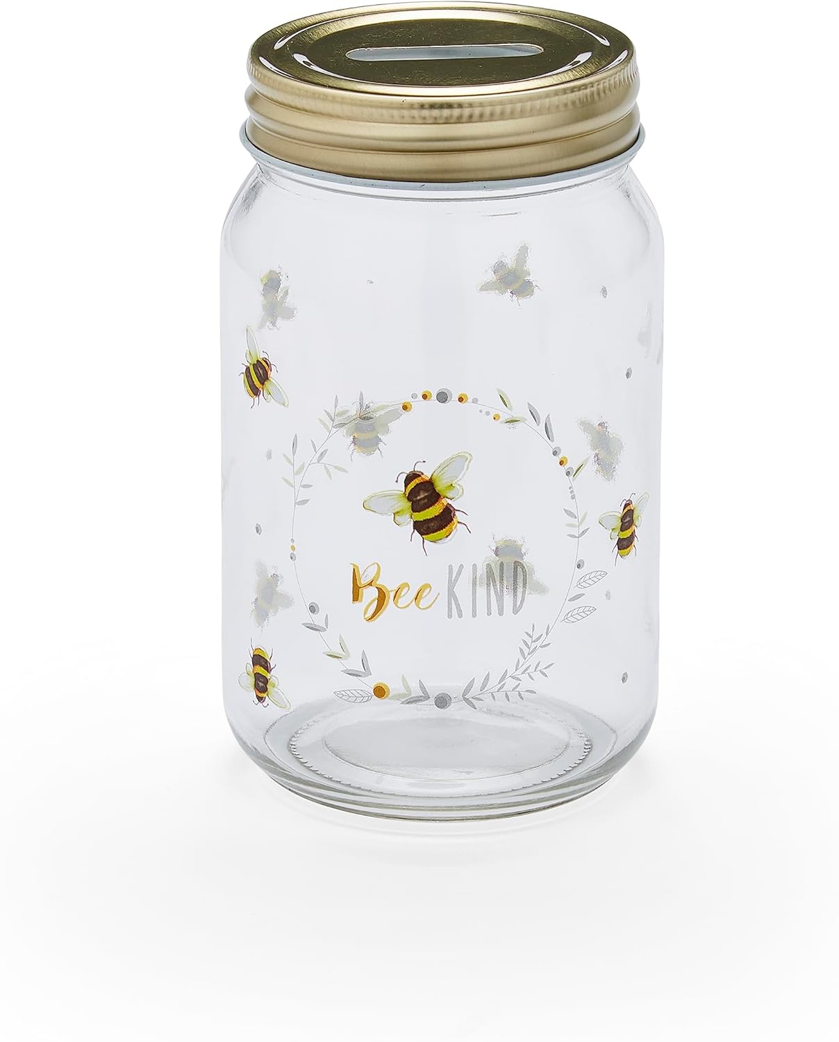 Cooksmart British Designed Money Jar | Money Box For Saving Cash or Coins | Piggy Bank For Adults & Family - Bumble Bees