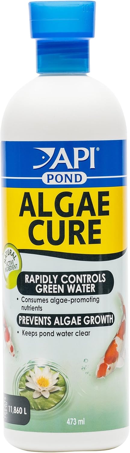 API POND ALGAE CURE Control Solution, Safe For Pets When Used As Directed, 473 ml Bottle