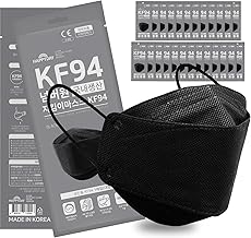 HAPPYDAY , 25 Packs, Made in KOREA Premium KF94 Micro Dust Protection Individually Packaged Black Face Mask Large