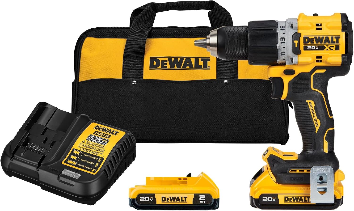 DEWALT DCD805D2 20V MAX* XR Carbonless 1/2" (13mm) Hammer Drill/Driver Kit