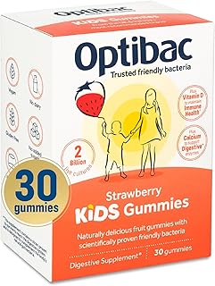 Optibac Probiotics Kids Gummies - Kids Probiotic with Vitamin D & Calcium for Immune System Support & Gut Health and 2 Billion Bacterial Cultures - 30 Vegan Gummies
