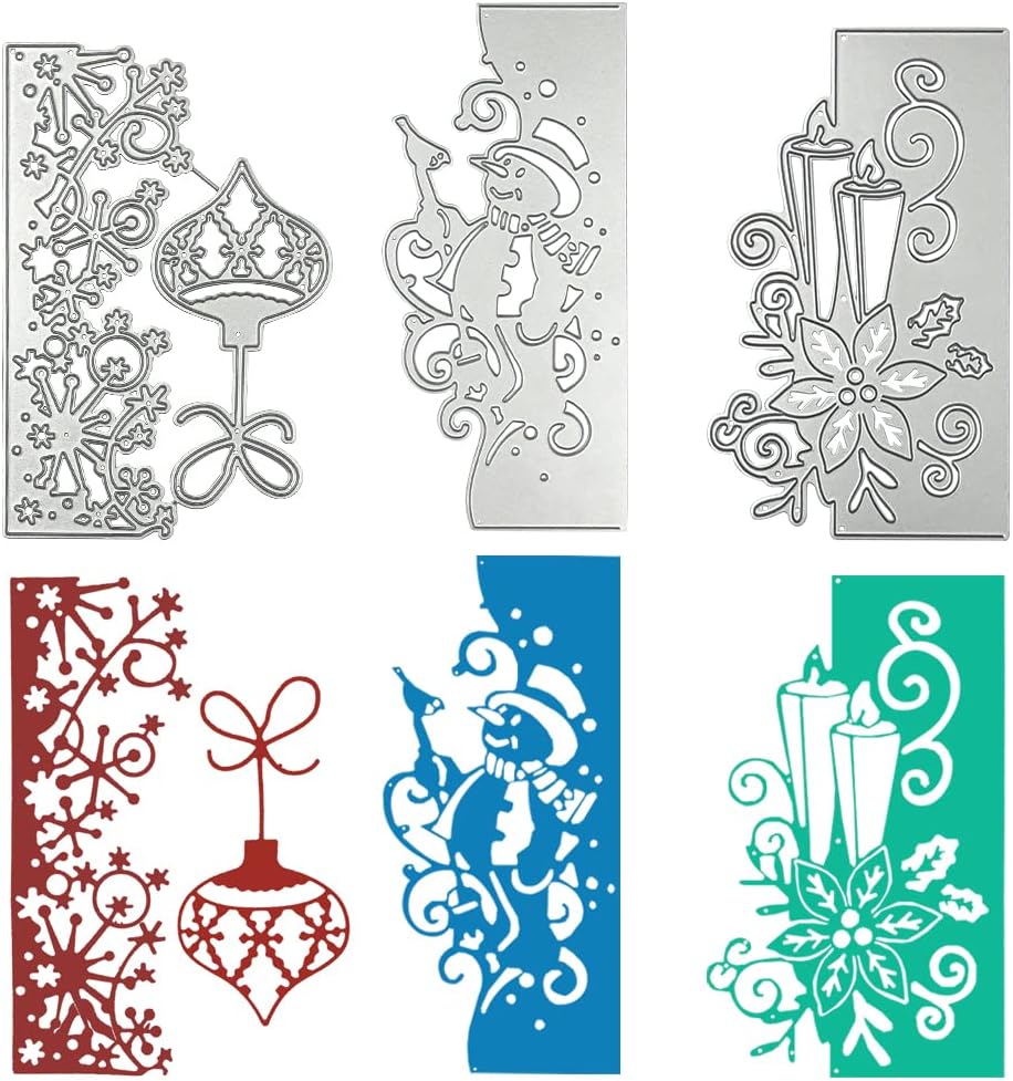3 Pcs Die Cuts for Card Making, SENHAI Christmas Metal Cutting Dies Scrapbooking Die-Cuts Snowflake Stencil for DIY Christmas Decor Paper Craft, Embossing, Holiday Decorations