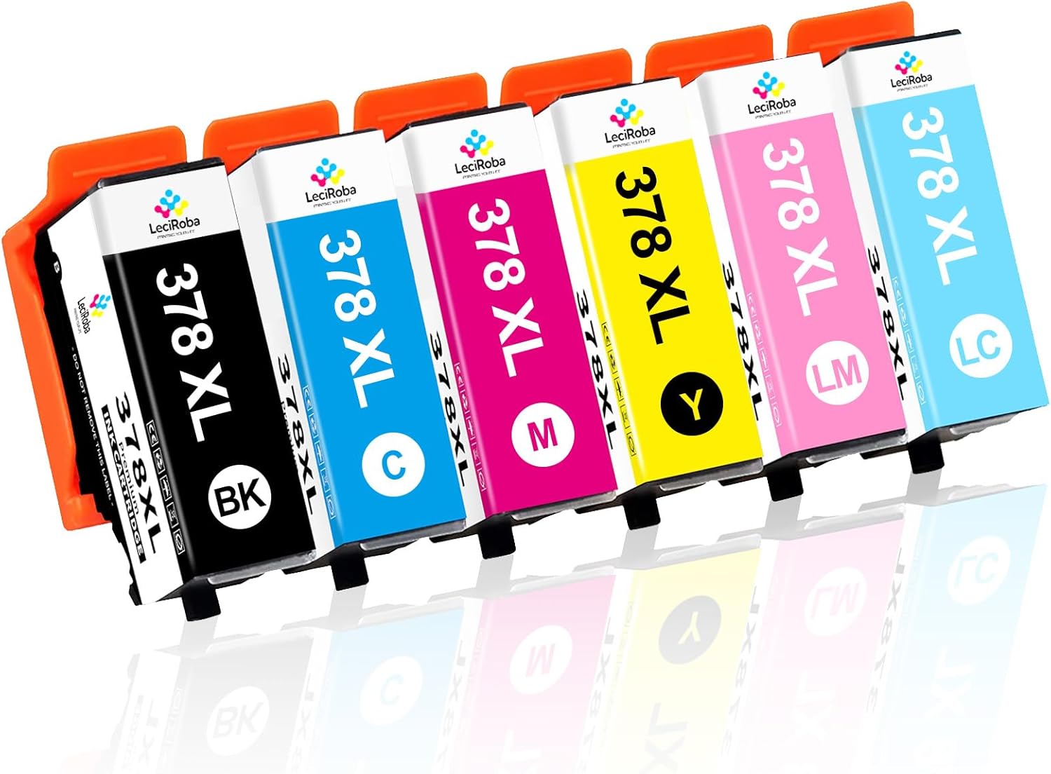 LeciRoba 378XL Ink Cartridge for Epson 378 378xl ink cartridges for Epson Expression Photo XP-8000 XP-8005 XP-8500 XP-8505 XP-8600 XP-8605 XP-8606 XP-8700 XP-8705 XP-15000 Printers (6-PACK)