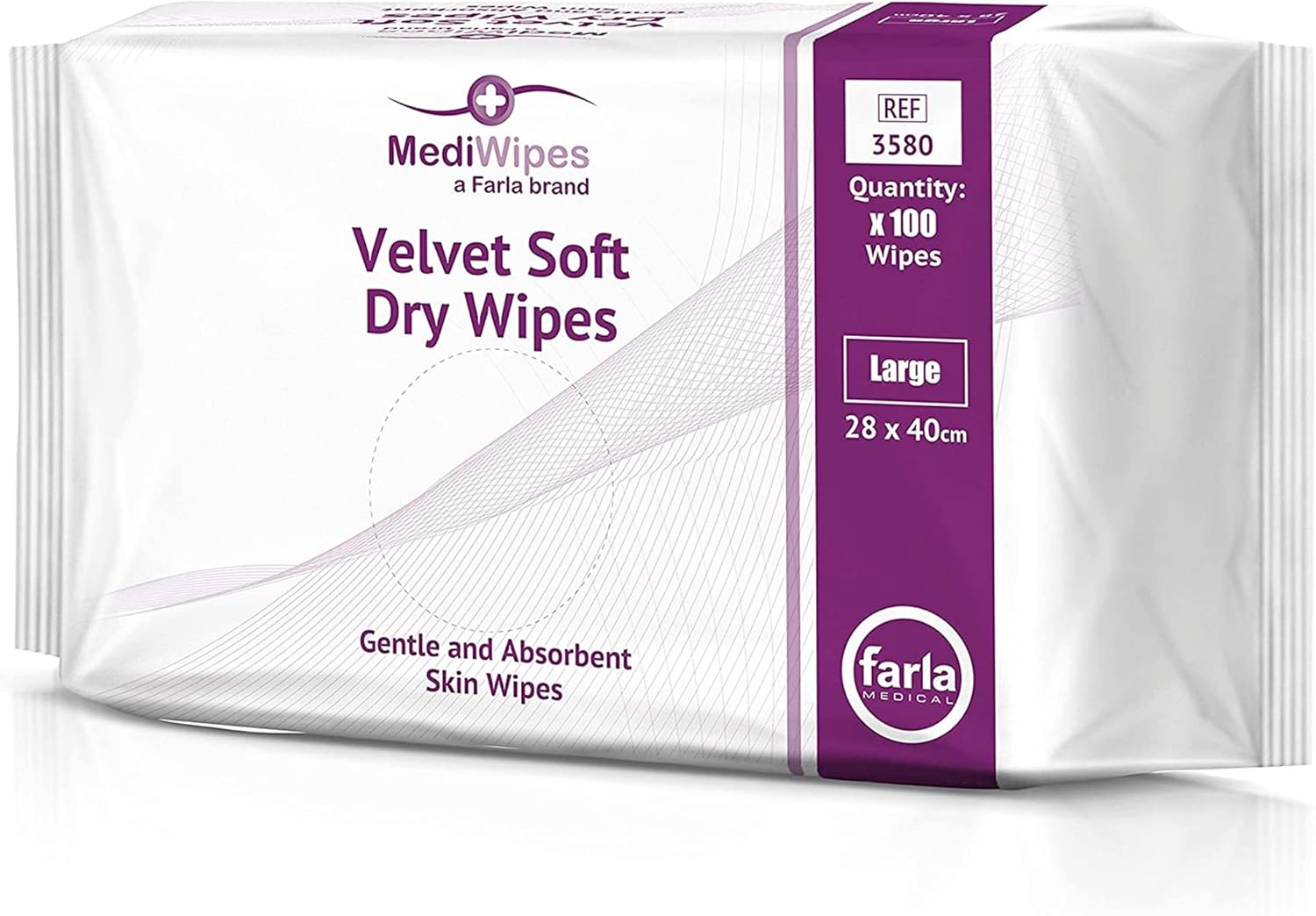 MediWipes Large Soft Dry Wipes, Pack of 100, Medical Velvet & Super Absorbent Wipes For Adults & Babies and Personal Care, Patient Care Homes Dry Wipes, Body Cleansing Wipes