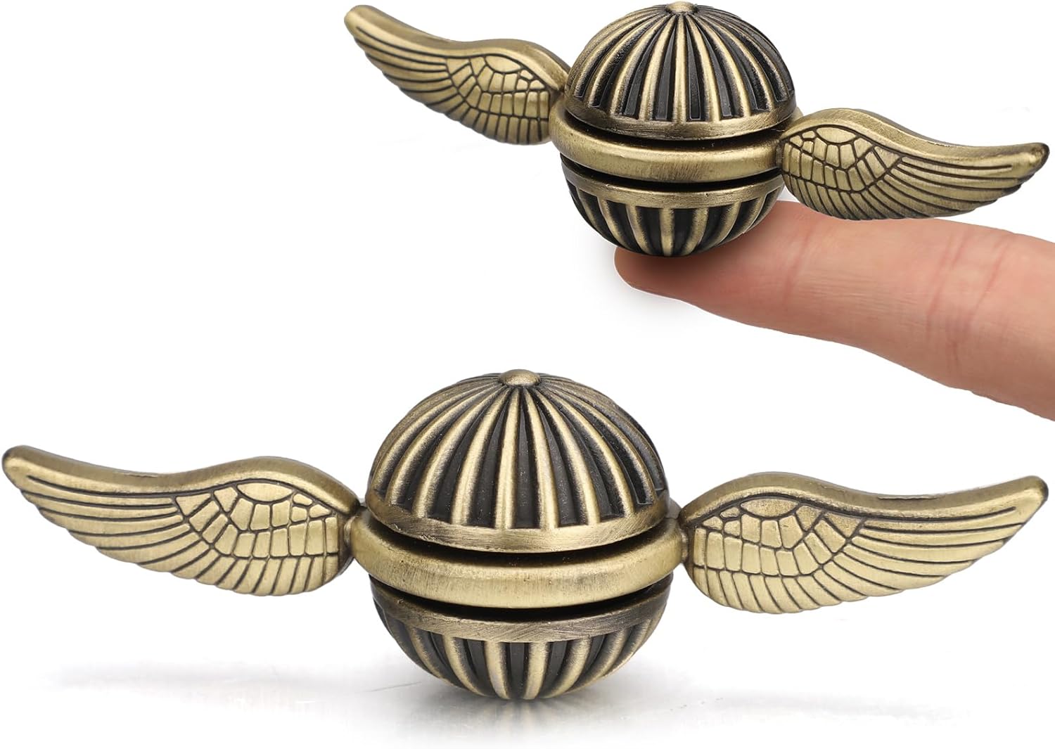 Brass Fidget Spinner Magic Orb Anxiety Toy for Kids Adults, Stress Relief Spin Fidget Hand Bearing Tri Spinner, Cool Ball Fingertip Gyro Spinning Top Novelty Gift for Xmas Valentine's Day(1PCS)