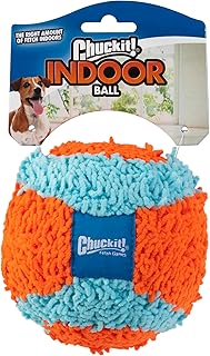 Chuckit! Indoor Fetch Ball Dog Toy (4.75 Inch), Orange and Blue