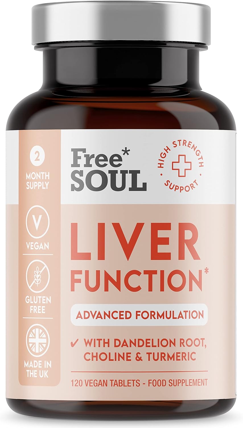 Free Soul Choline Supplement | Natural Supplement with Acai Berry, Turmeric, Artichoke, Ginger, Acai & More | Vegan, Soy, Lactose & Gluten Free | 120 Tablets