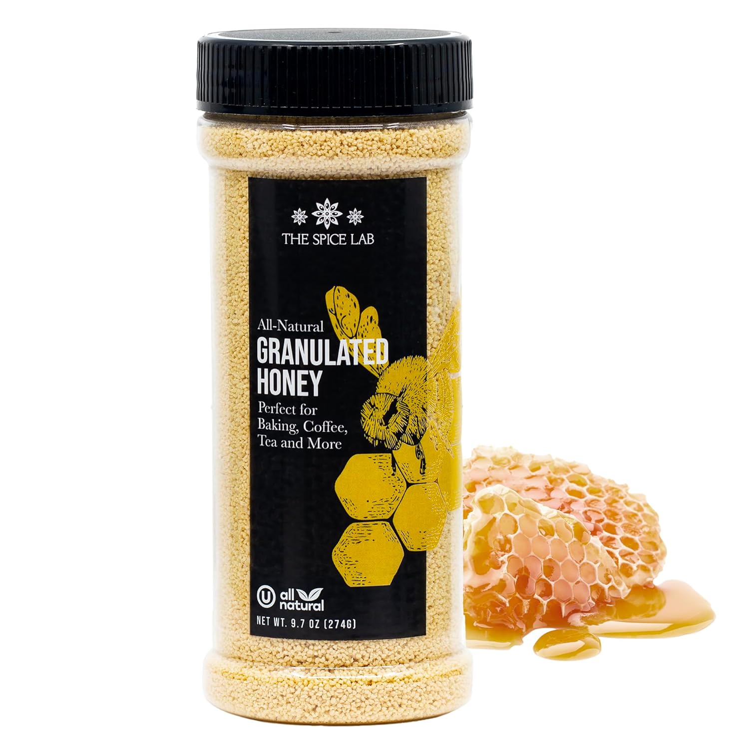 The Spice Lab Granulated Honey - All Natural Kosher Non GMO Gluten Free