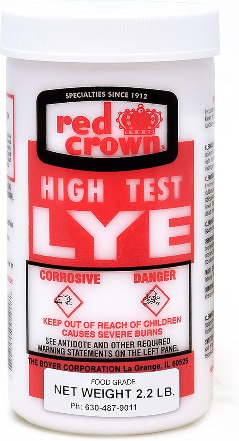 The Boyer Corporation Lye for Soap Making, Sodium Hydroxide Pure High Test Lye Food Grade, Caustic Soda, Drain Cleaner and Clog Remover, 2.2 lbs.