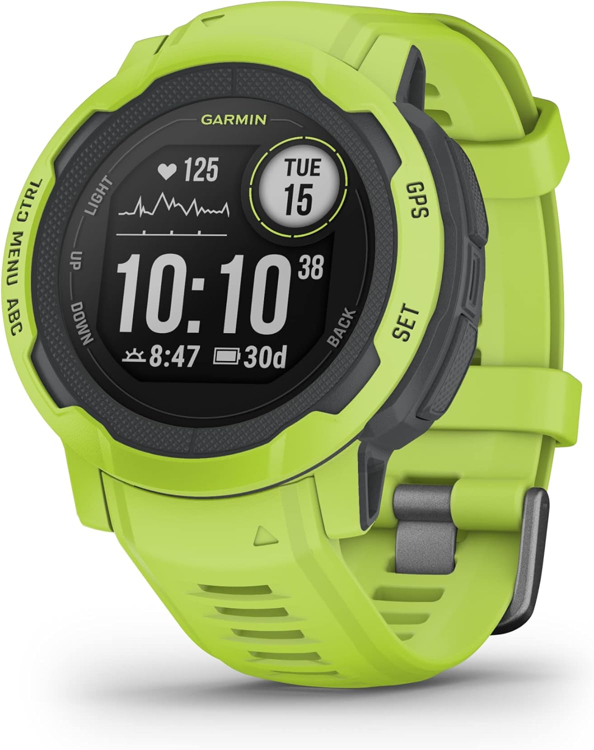 Garmin Instinct 2, Rugged Outdoor Watch with GPS, Built for All Elements, Multi-GNSS Support, Tracback Routing and More, Electric Lime
