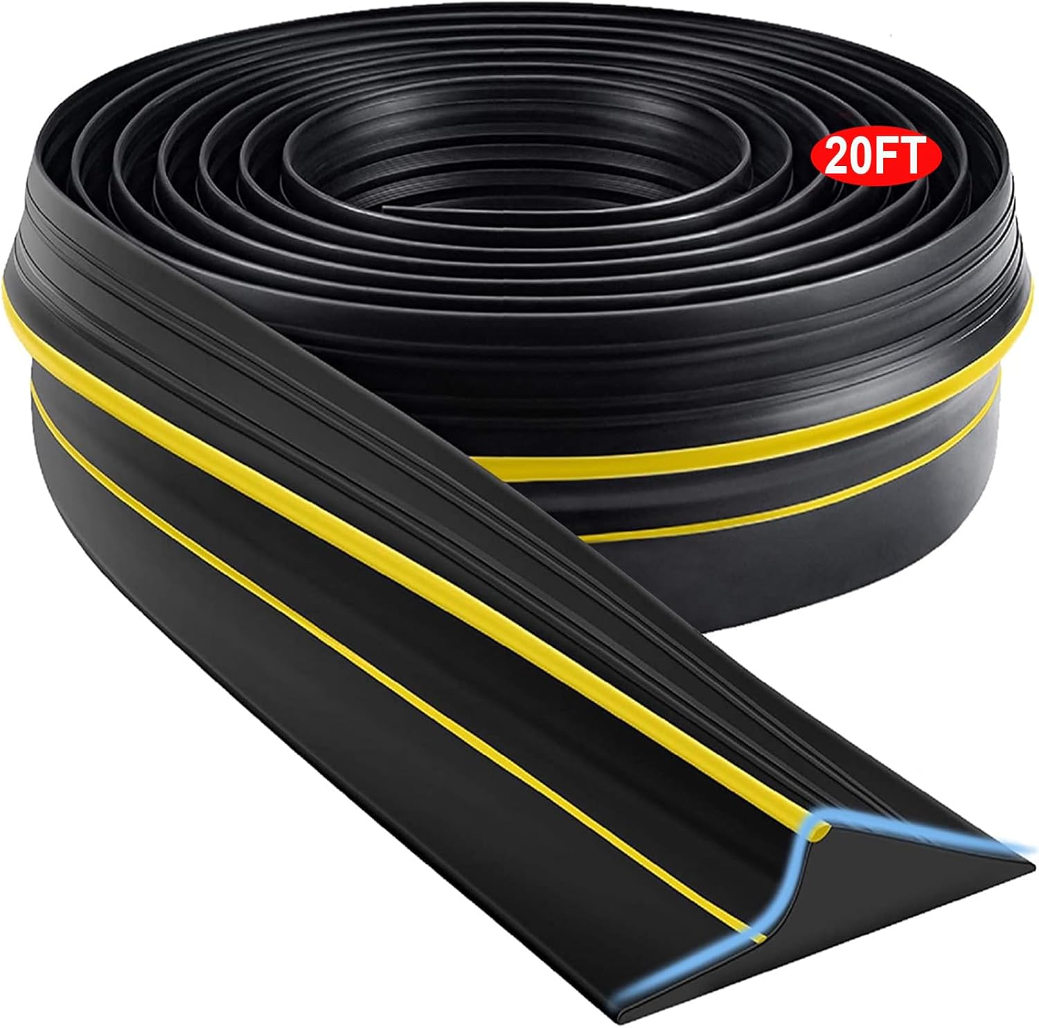 Jin&Bao Universal Garage Door Threshold Seal Strip, Bottom Weather Stripping Replacement Rubber Waterproof 20 FT Length