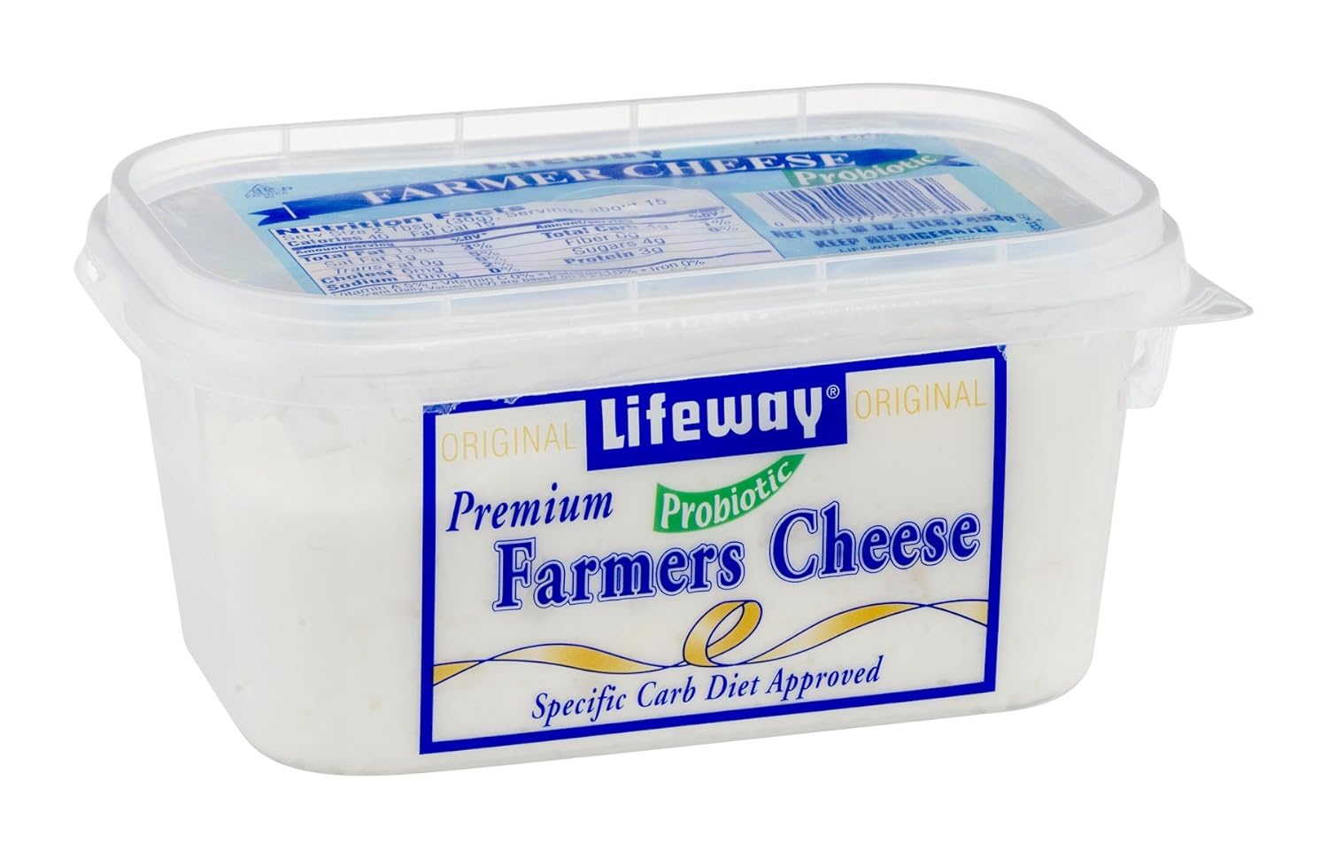 Lifeway Old Fashioned Farmers Probiotic Farmer Cheese, 16 Ounce -- 8 per case.