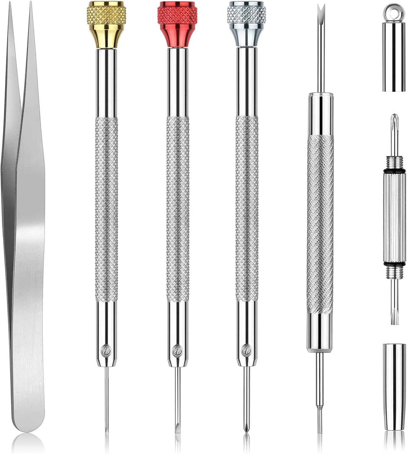 JOREST Watch Screwdriver Set for Glasses & Clock Repair, Small Screwdrivers Flathead Phillips Hex, Watchmaker Tool for Watch Back Removal & Watch Strap Link Removal & Watch Battery Replacement