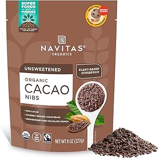 Navitas Organics Raw Cacao Nibs, 8 oz. Bag, 76 Servings — Organic, Non-GMO, Fair Trade, Gluten-Free