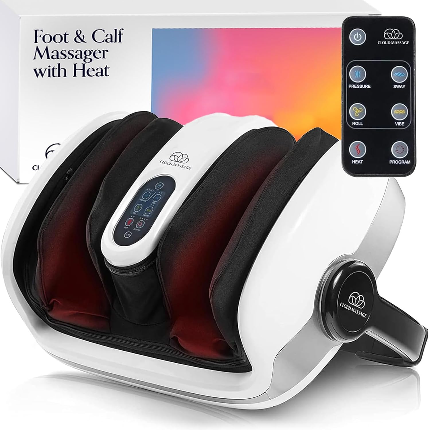 Cloud Massage Shiatsu Foot Massager with Heat, Deep Kneading Therapy for Pain Relief, Circulation, Post-Activity Relaxation – Valentine Gift for Plantar Fasciitis, Neuropathy, and Arthritis Relief