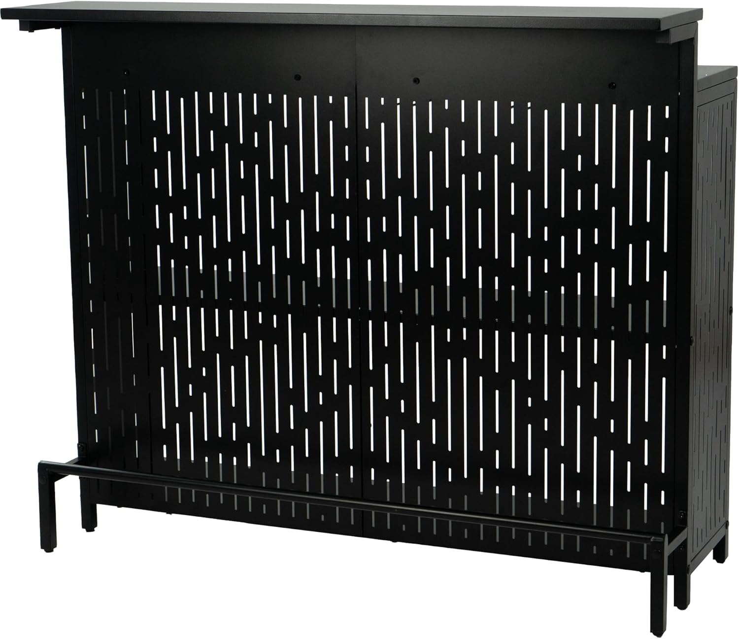 Kozyard Home Bar Unit - Indoor Bars with Storage Cabinet and Shelves - Black Bar Unit for Kitchen Storage Organization for Home Bar Furniture Console Table with Shelves