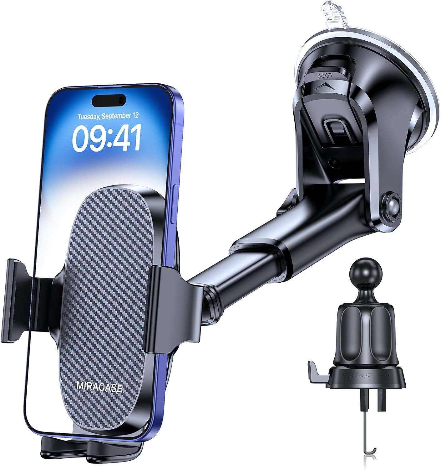 Miracase Car Phone Holder Mount, [Strong Suction Cup] Universal Mobile Phone Accessories Automobile Cradle for Dashboard Windscreen Vent Van Stand for iPhone1514 13 12 11ProMax Xs XR X 8 Samsung&Truck