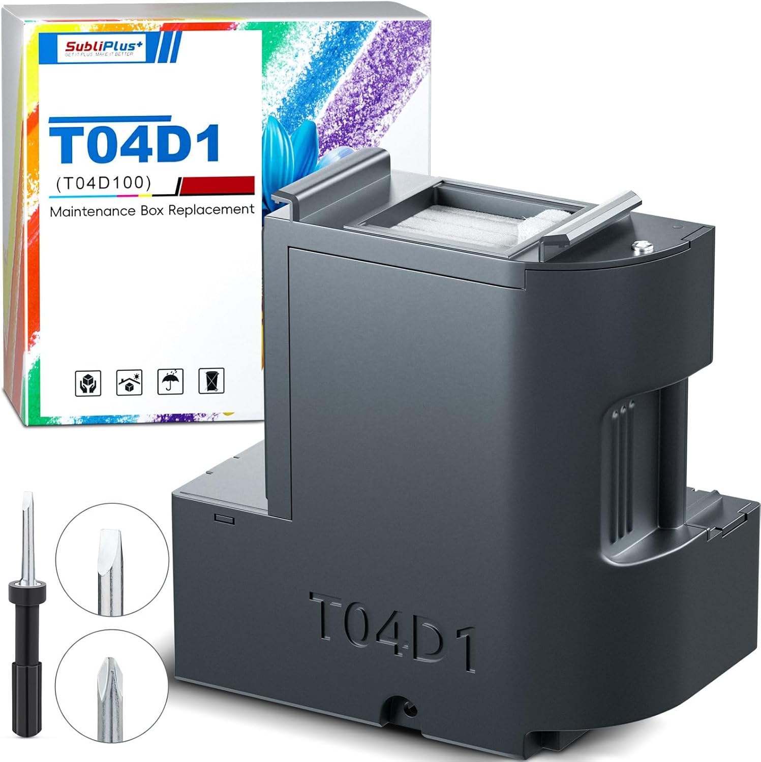 T04D1 Maintenance Box - C13T04D100/T04D100, Replacement Compatible for Epson Ecotank ET-15000 ET-3850 ET-4850 WF-2960 XP-5200 ET-4856 ET-3750 XP-5105 XP-5100 WF-2860 Printers