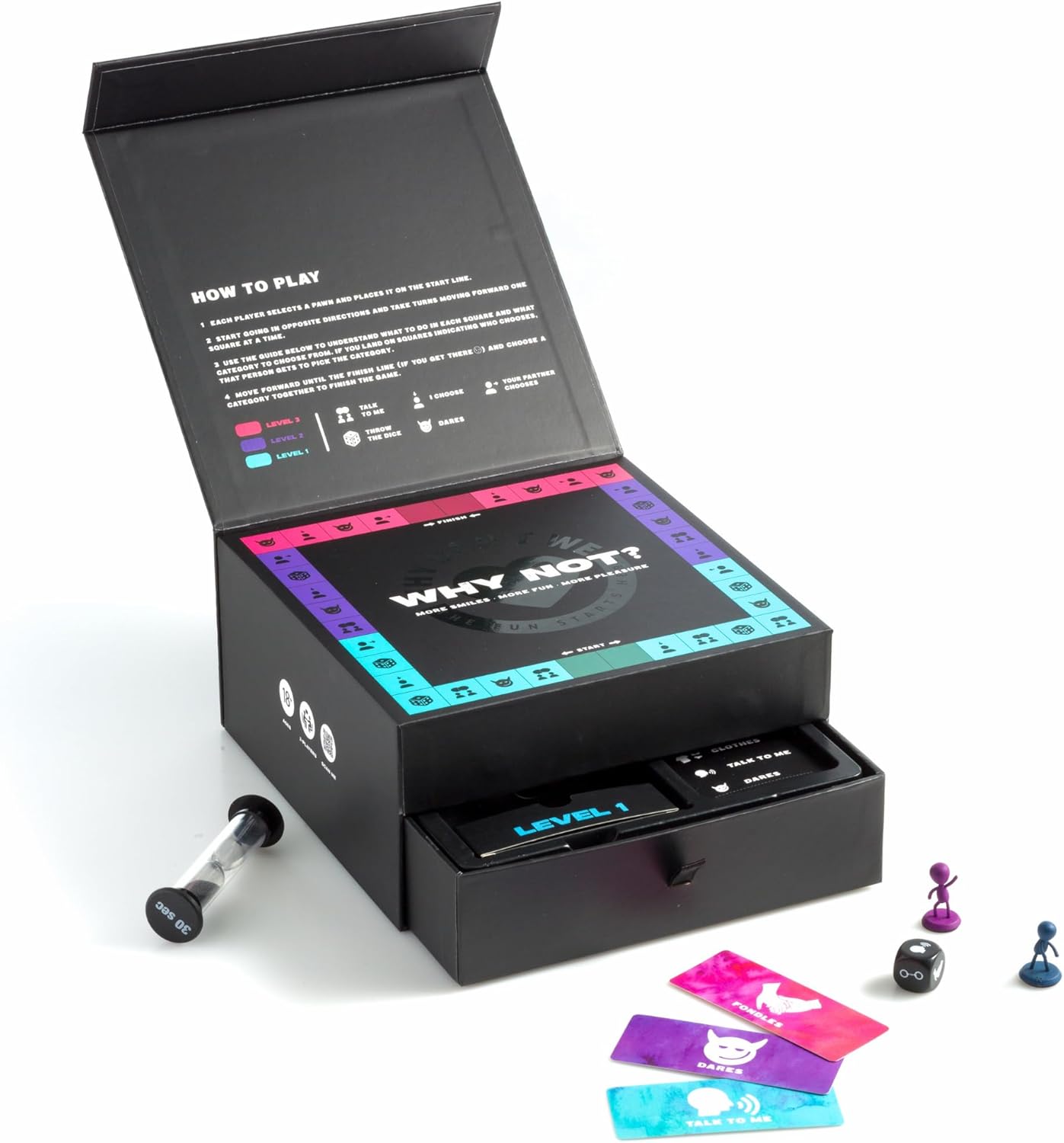 Why Not? Fun and Romantic Board Couples Game - 170 Cards with Conversations Dares and More. Perfect for a Date Night
