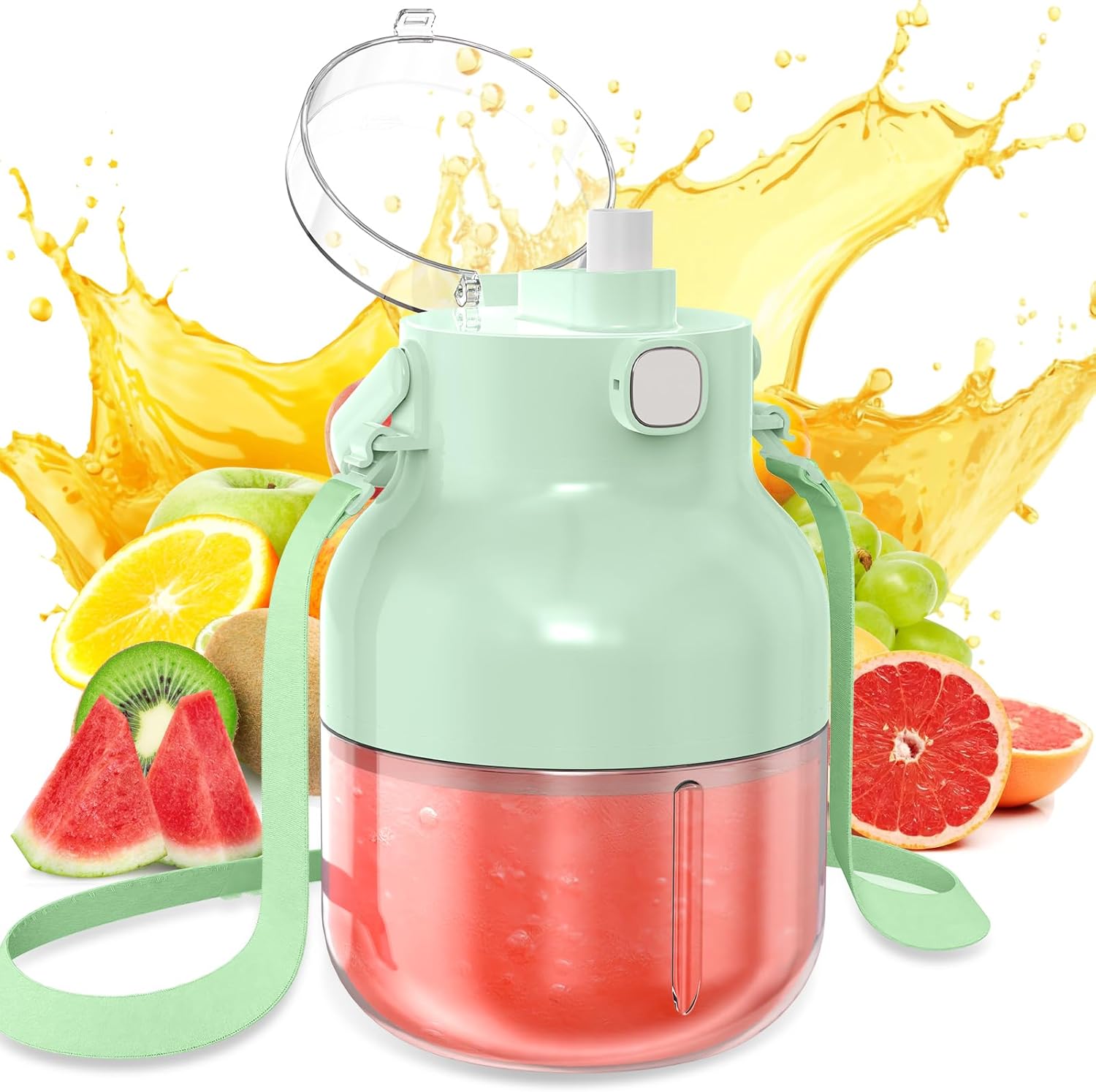 50oz Family-Size Portable Blender for Smoothies, Shakes & Juice, True On-The-Go Licuadora with Re-Blending for Office, Gym and Travel, Leak-Proof, BPA-Free, USB-C Rechargeable, Ideal Gift