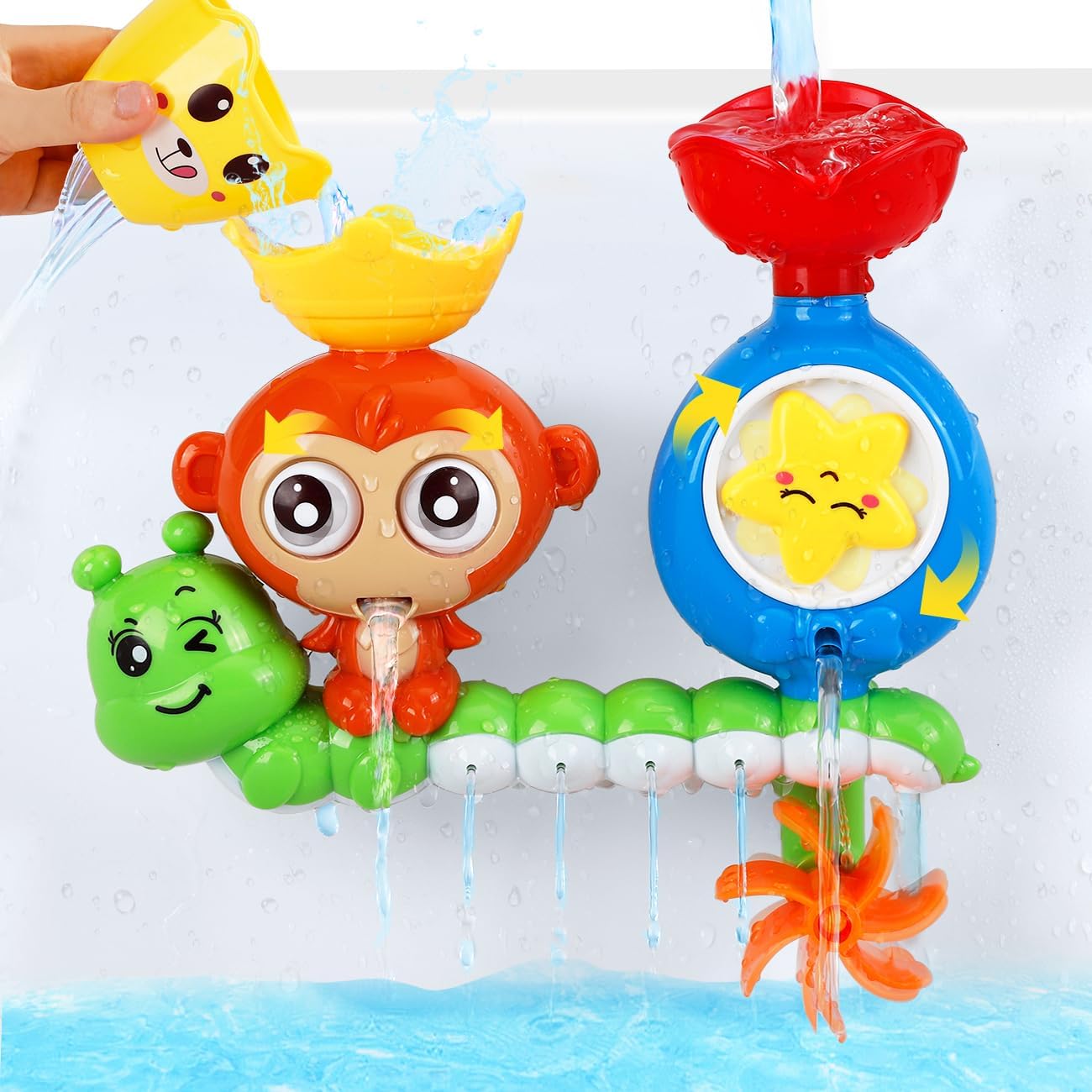 Lululia Toddler Bath Toys for 1-5 Year Old Boys & Girls, Sensory Toys for Autism, Birthday Gifts for Kids Age 2-4