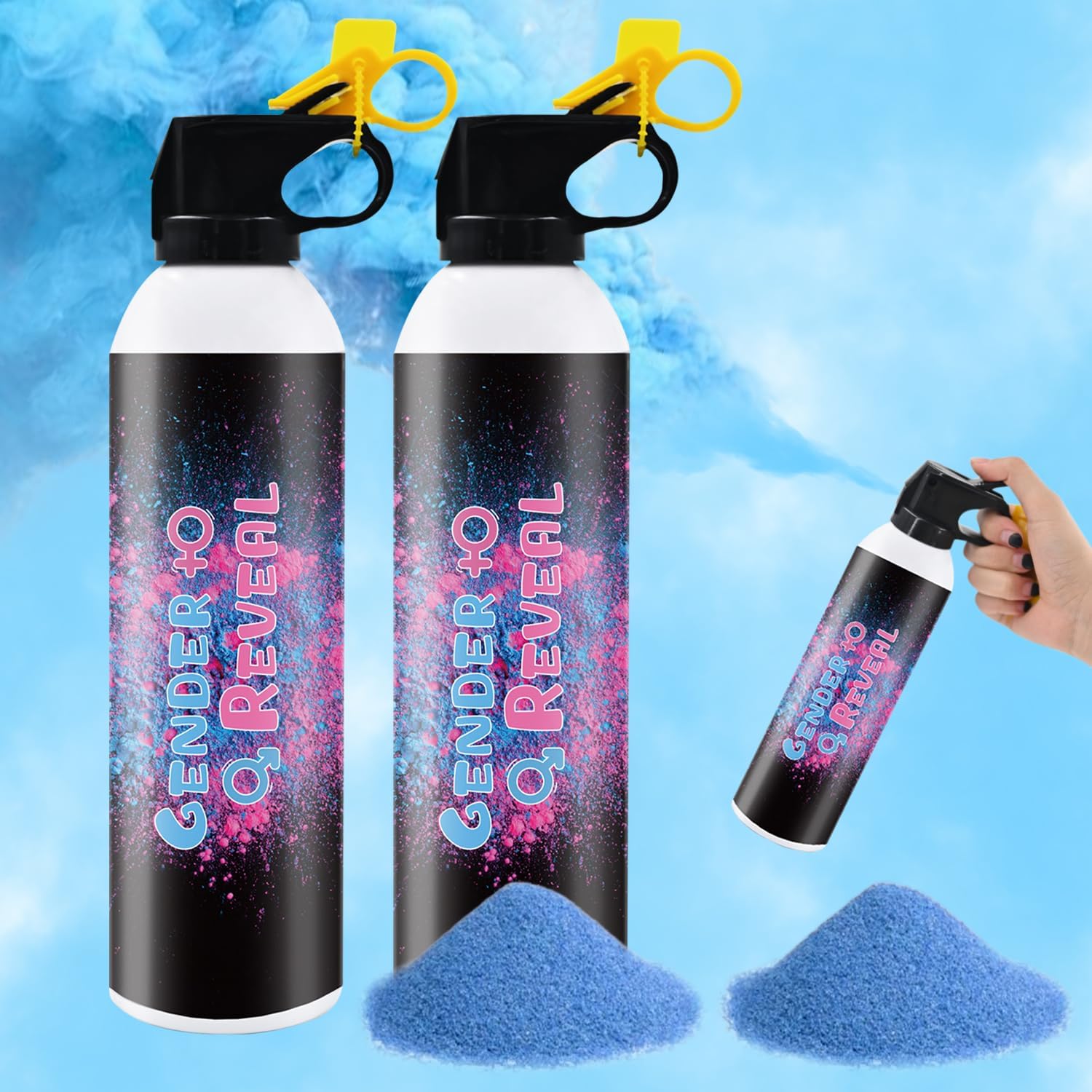 Colorful Corn Power Spray Gender Reveal Smoke Powder Spray Gender Reveal Smoke Bombs Color 2 Blue 2pack 100g/each Smoke Bombs Powder Blaster for Baby Reveal Ideas