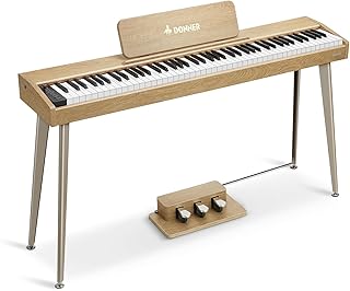 Donner DDP-60 88 Key Digital Piano: Full Size Keyboard, Sensitive Touch, 8 Reverbs, Recording, 128 Voices. Includes Three Pedal, Electric Piano Keyboard for Beginners