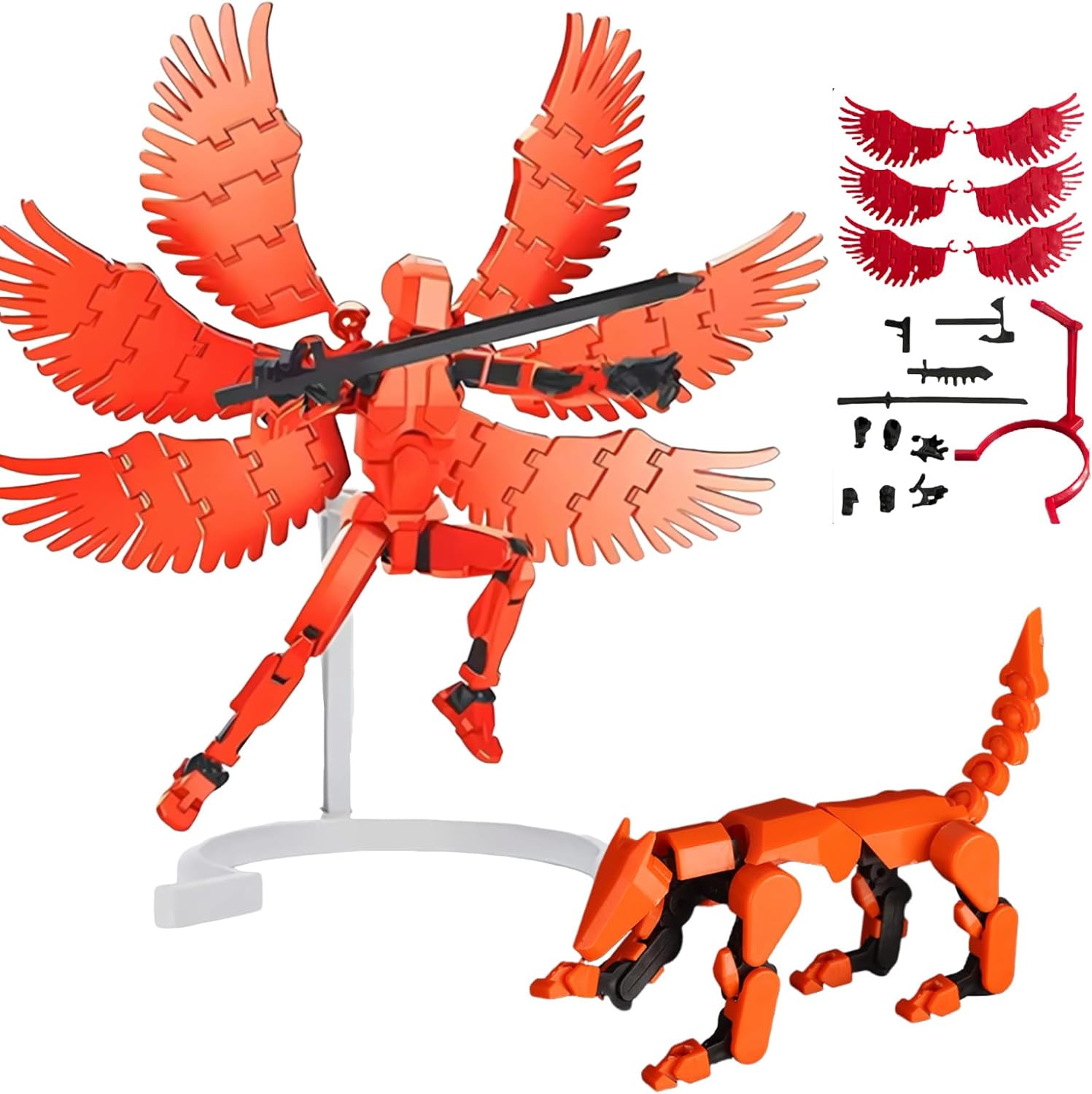 ZPSCXQ T13 Action Figure with Dog, Adjustable Stop Motion Figures for Animation and Display for Role Play and Creative Gifts