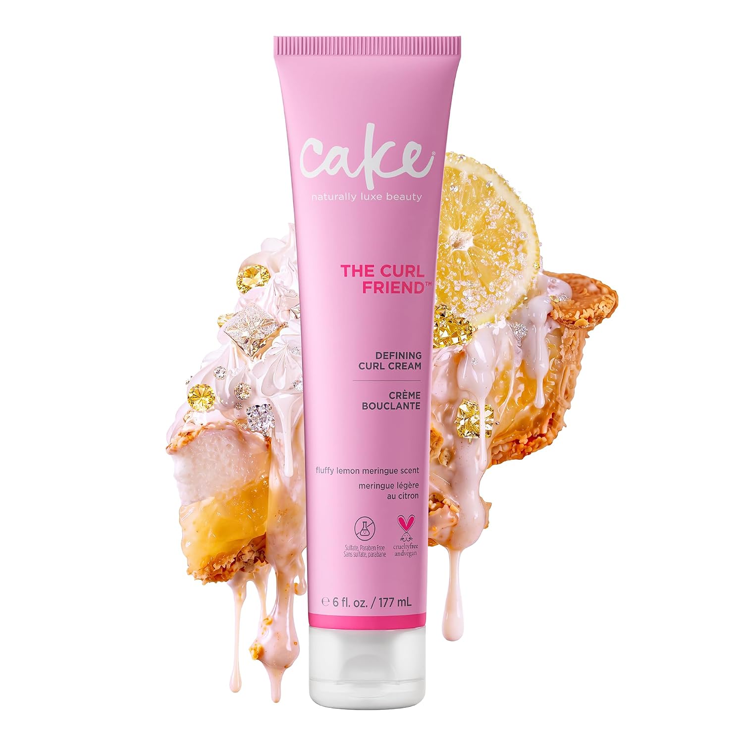 Cake Beauty Curl Defining Cream, The Curl Friend - Moisturizes and Defines Curls – For Frizz Control & Detangling - Avocado Oil, Soybean Oil & Shea Butter – For Curly Hair- 6 Fl Oz / 177 mL