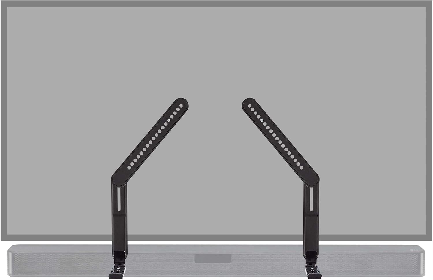 ECHOGEAR Sound Bar Mounting Bracket for Under TV - Adjustable Height & Depth for Max Compatibility Between TV & Soundbar - Dolby Atmos Compatible & Works with LG, Vizio, Bose & More