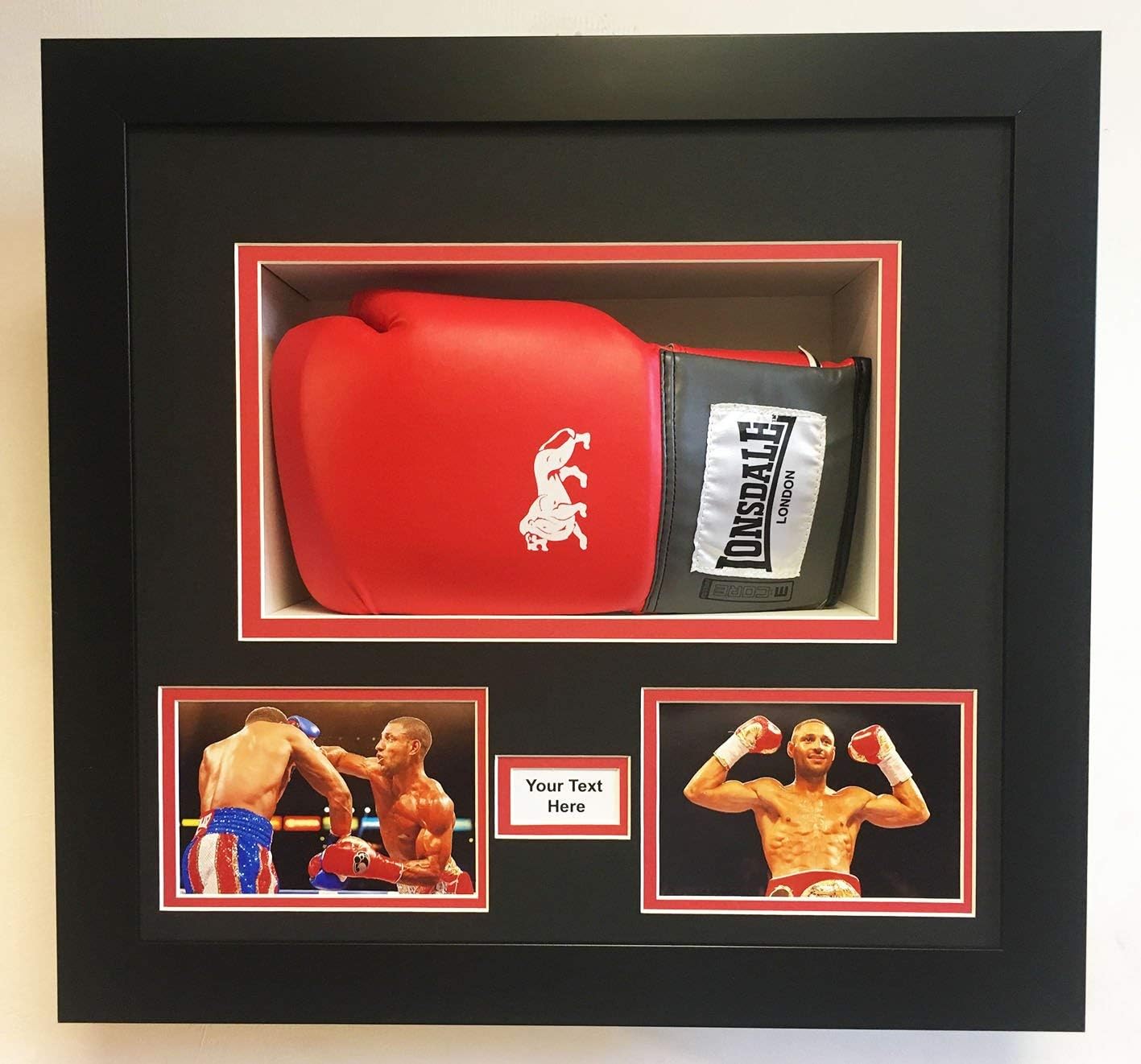 Kwik Picture Framing Ltd Boxing Glove Frame Ideal For Signed Boxing Gloves with choice of frame colours (Black)