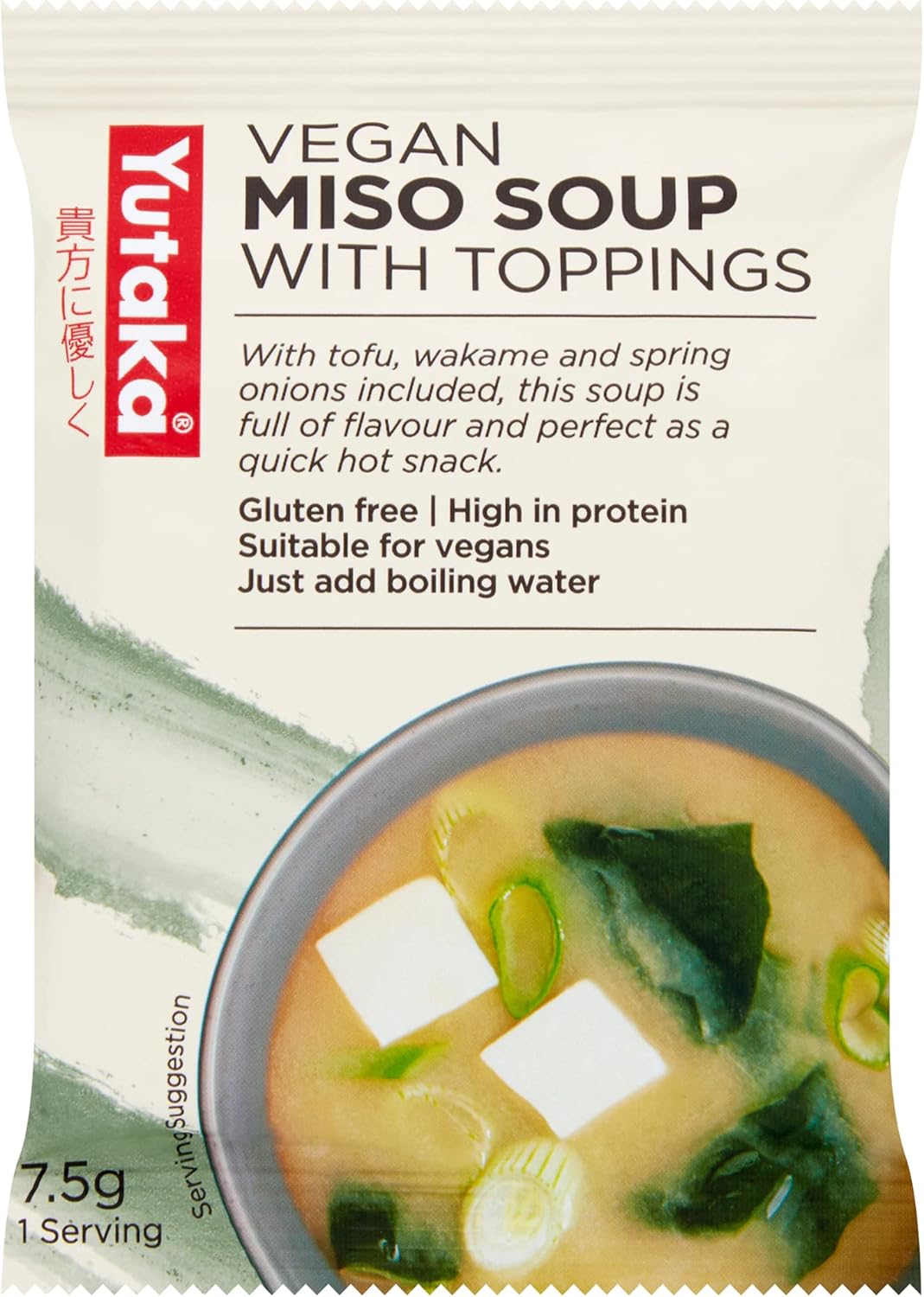Yutaka Instant Miso Soup Vegetarian 7.5g (Pack of 10) | Plant-Based Japanese Miso with Seaweed & Tofu – Quick & Umami-Rich