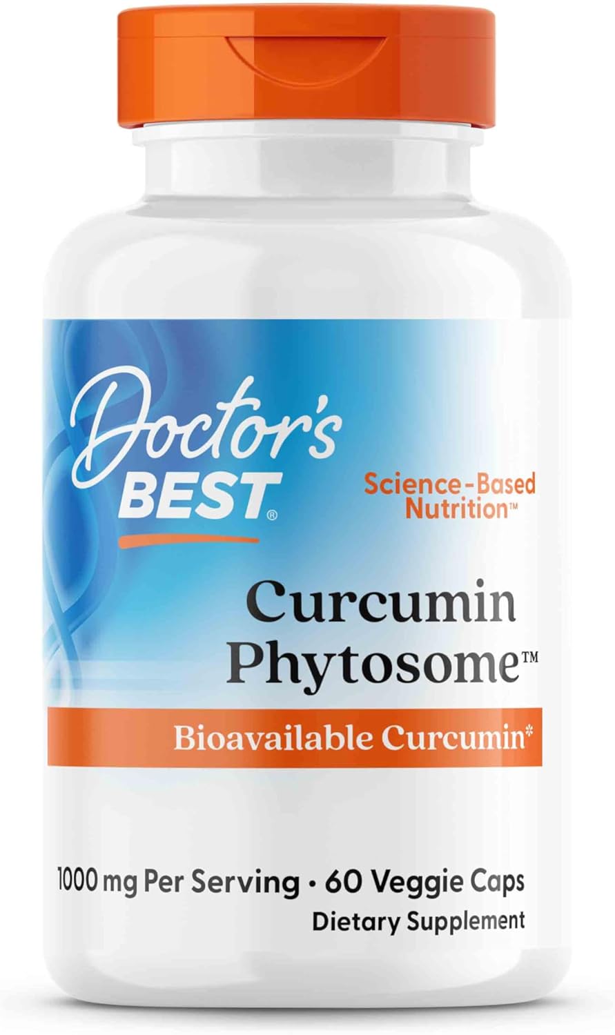 Doctor's Best, Curcumine Phytosome with Meriva, 500mg, 60 Vegan Capsules, Gluten Free, SOYA Free, Vegetarian
