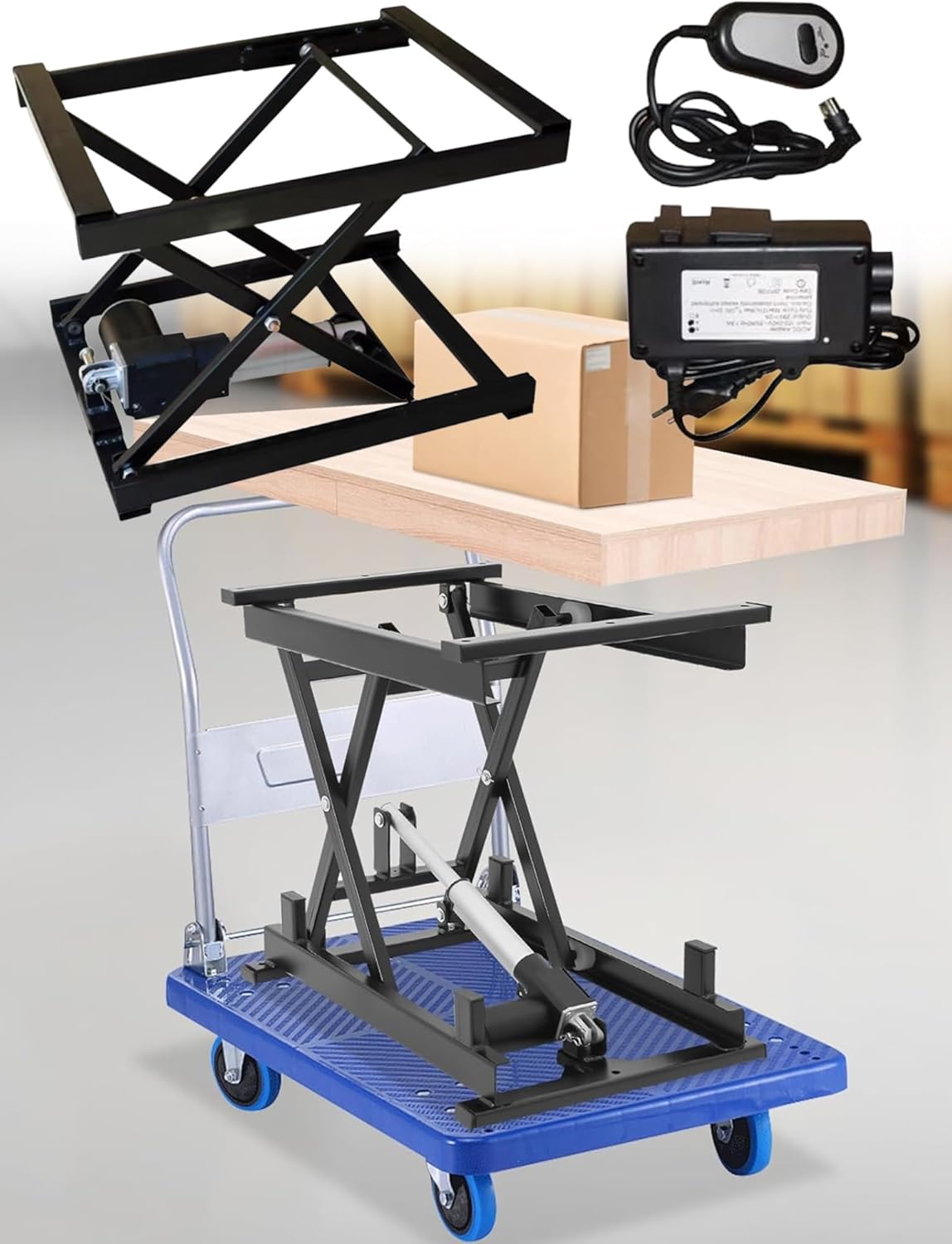 Electric Scissor Lift Table Adjustable Height Platform for Material Handling and Transportation