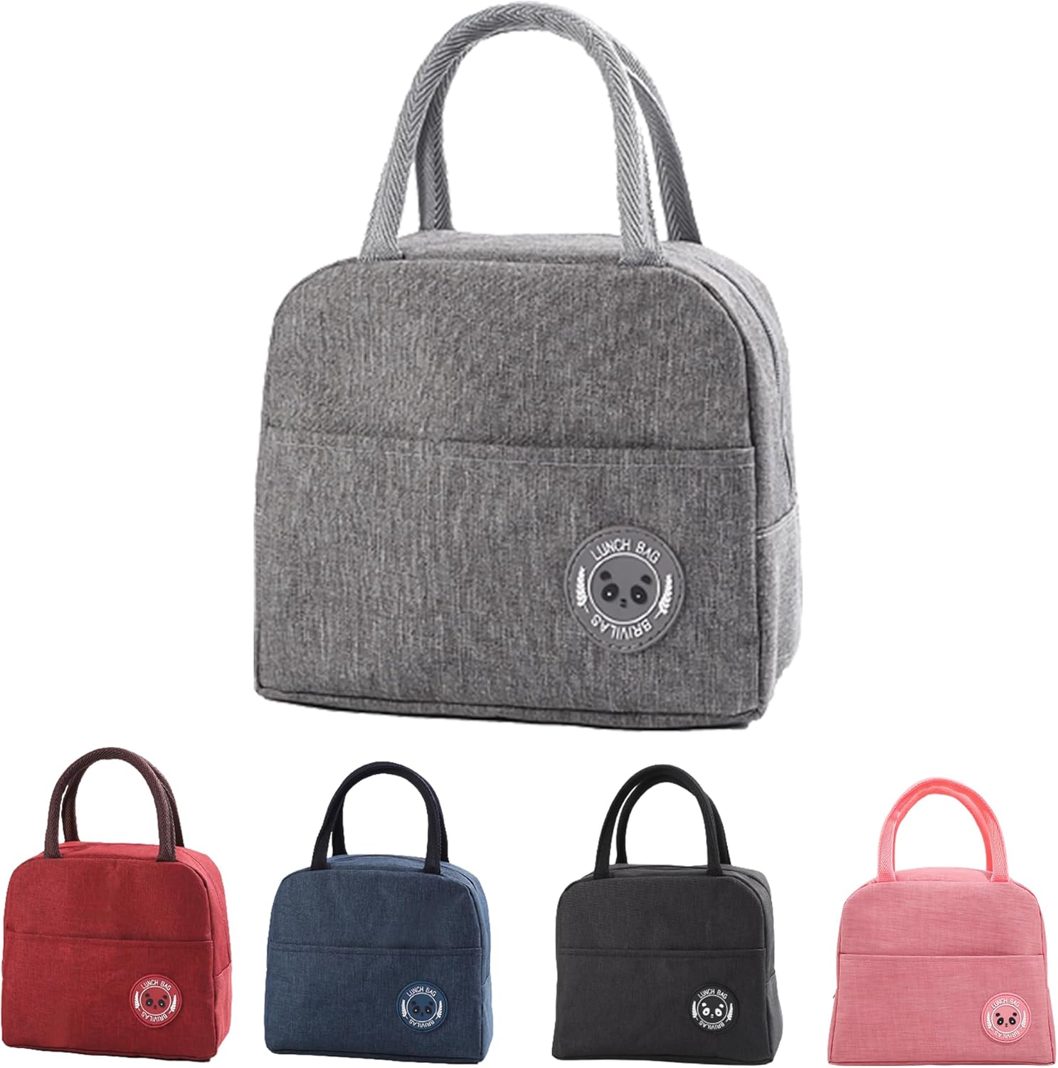 Senshuomy Insulated Lunch Bag Tote Bag for Women & Kids,Cool Bag Lunch Box,Water-Resistant Thermal Leak,Proof Lunch Organizer for Work,School,Picnic(Grey)