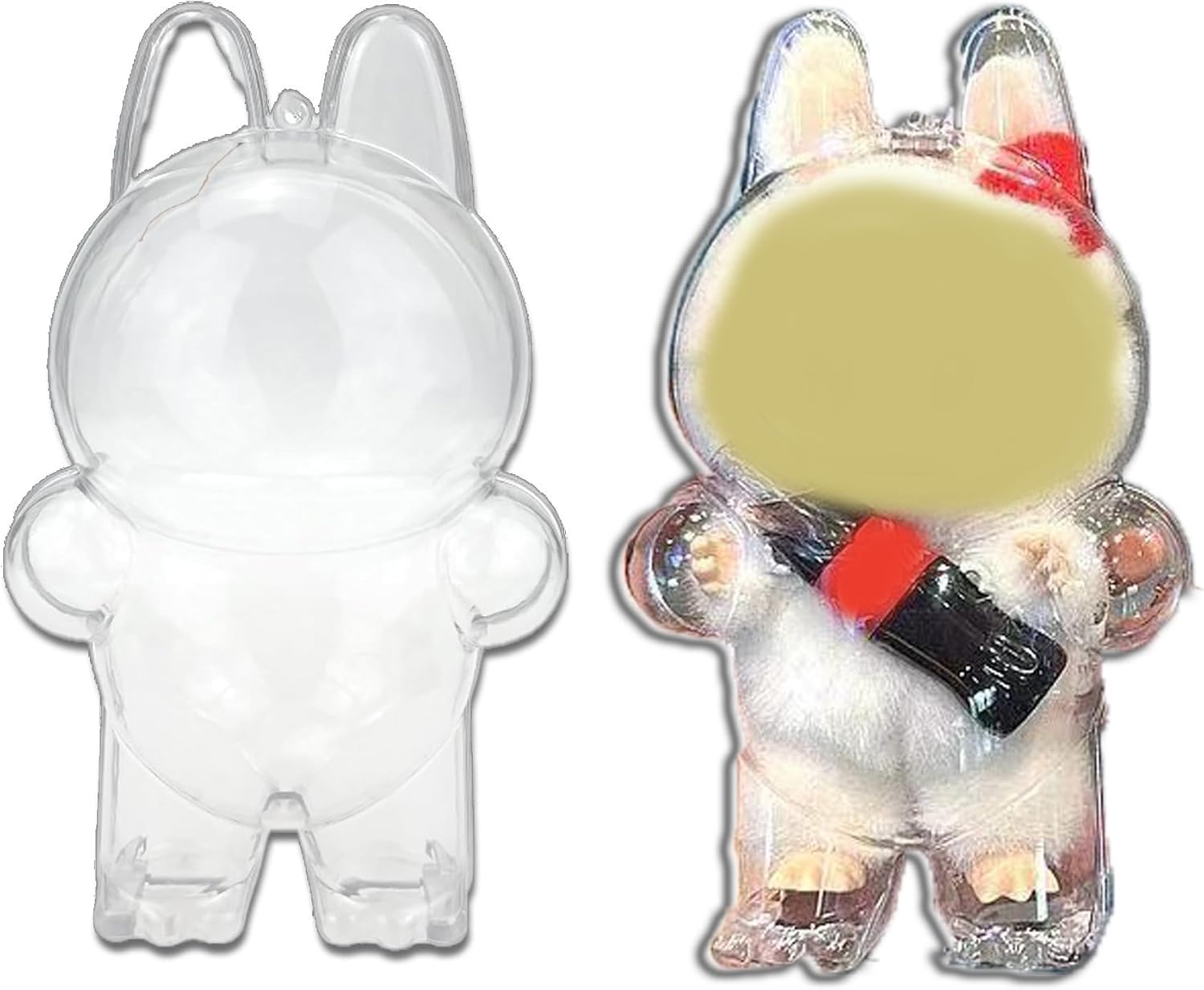 Protective Case Cover for LABUBU Cola Stand, Clear Acrylic Display Box Hard Case Accessories with Silicone Strap for The Monsters LABUBU Cola Series Surprise Shake - Cola Stand (Cola Stand)