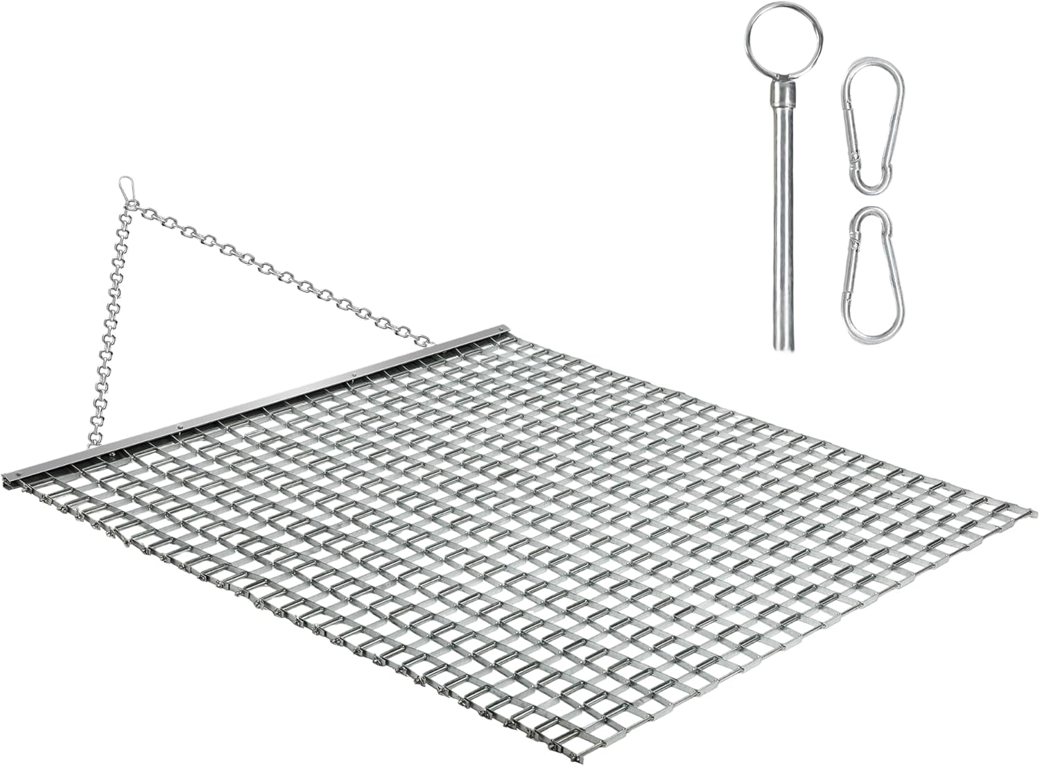 Rengue ATV/UTV 4 x 4 Foot Baseball Field Drag, Lawn Leveling Steel Mesh Heavy Duty Field Surface Leveling Drag Mat for Manual or Vehicle Driveway Farm Garden Baseball Football Field