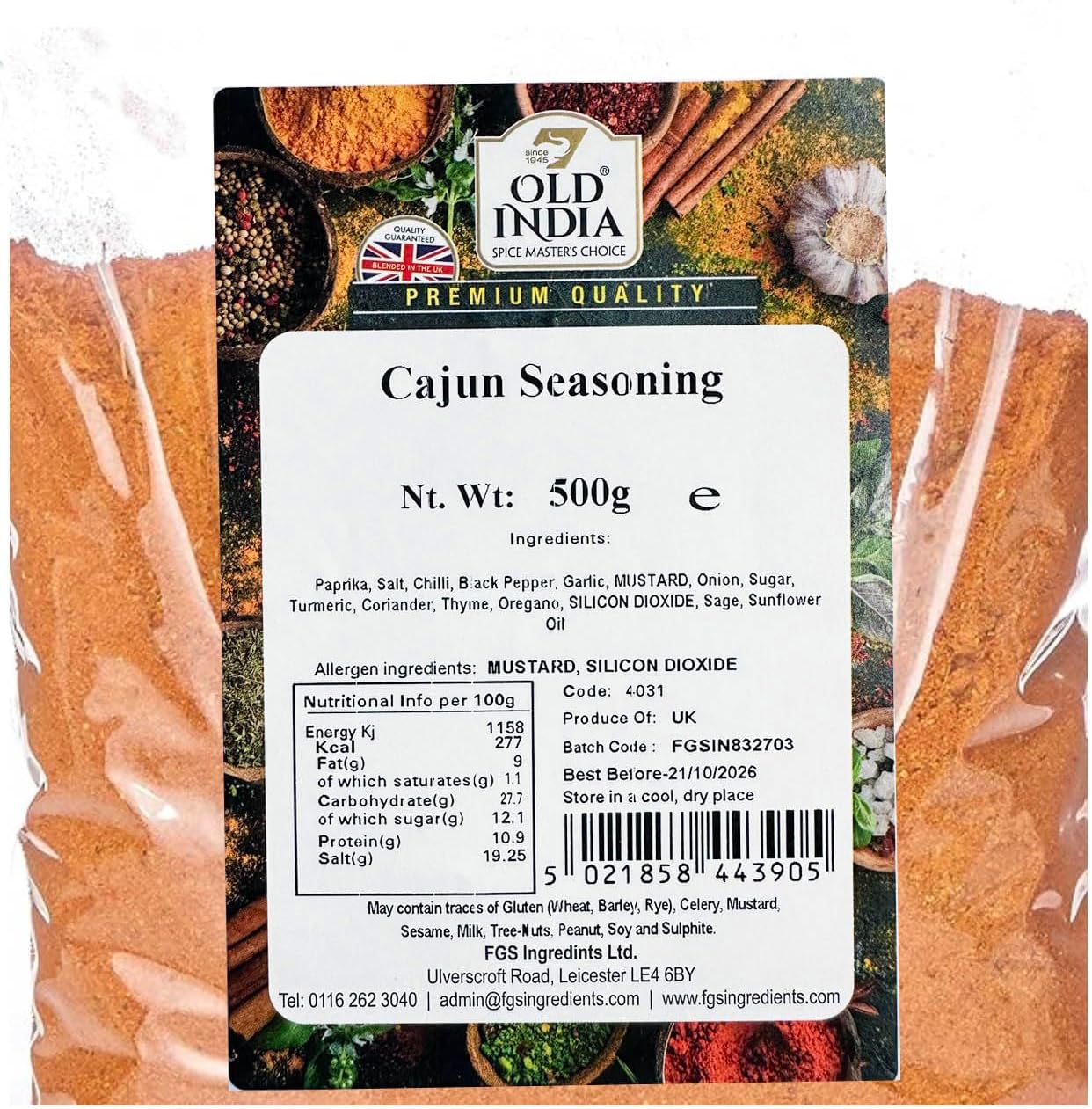 Old India Cajun Seasoning 500g