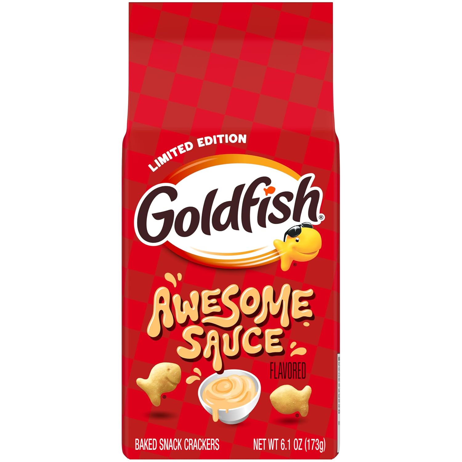 Goldfish Awesome Sauce Flavored Crackers, 6.1 Oz Bag