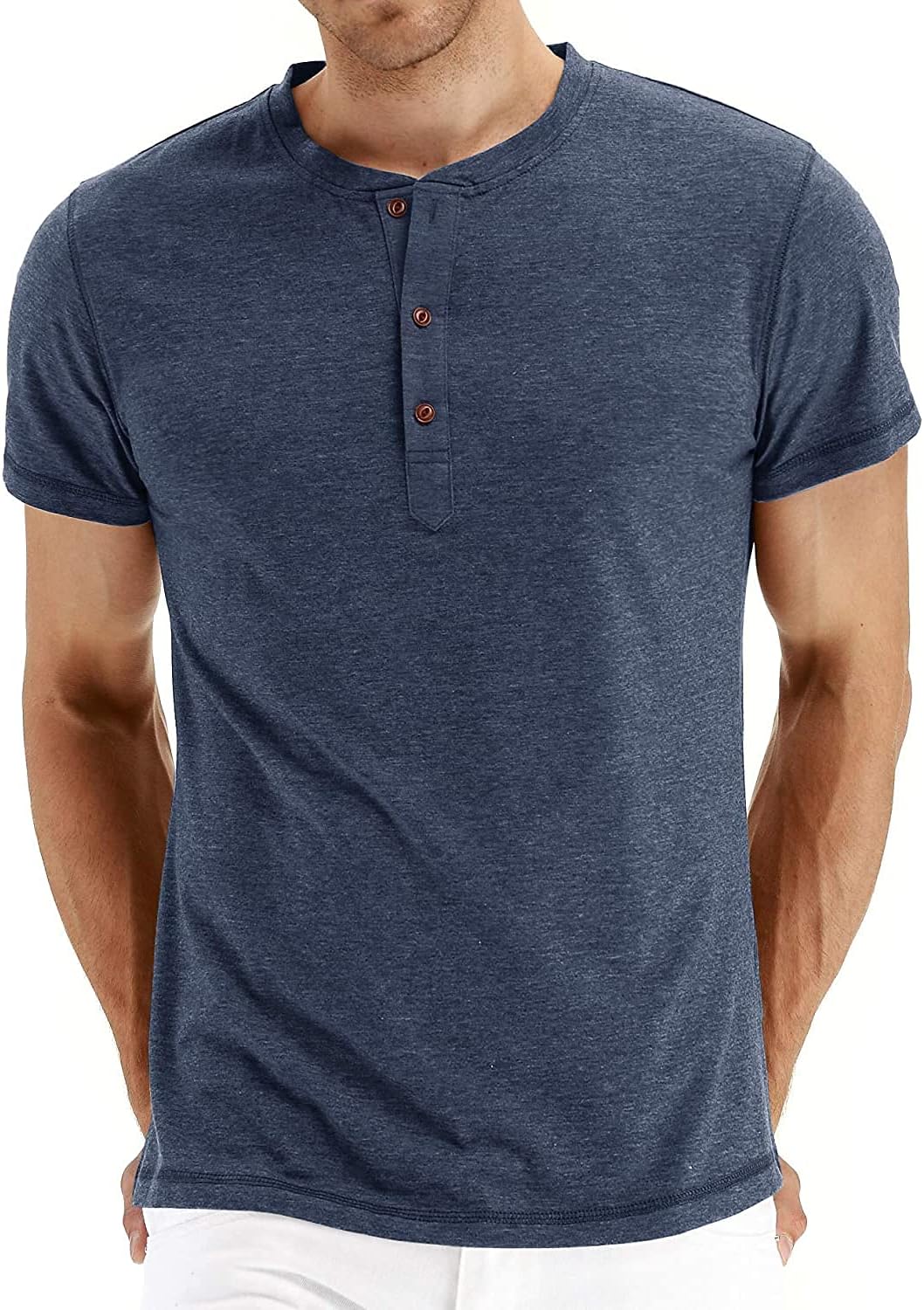 Sailwind Mens Henley Short Sleeve T-Shirt Cotton Casual Shirt