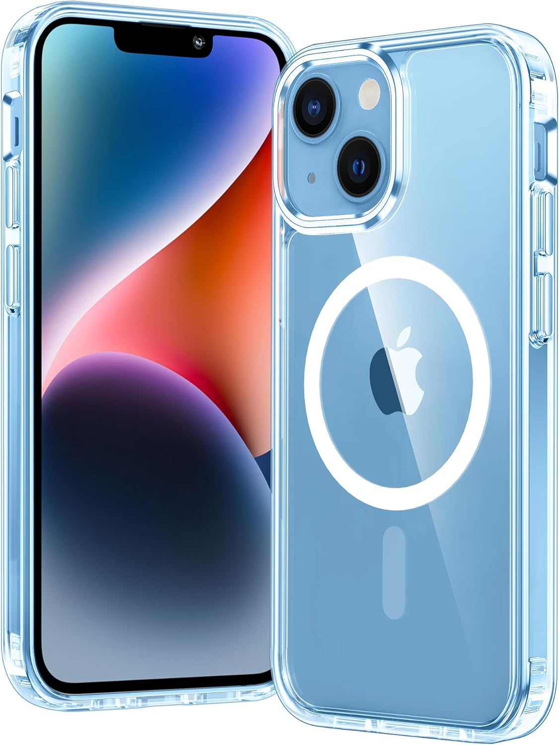 FNTCASE for iPhone 14 Plus Case: Magnetic Shockproof Military Grade Drop Protection Clear Phone Case | Anti-Yellowing Anti-Slip Slim Thin Lightweight Protective Cover for iPhone 14Plus(Clear)